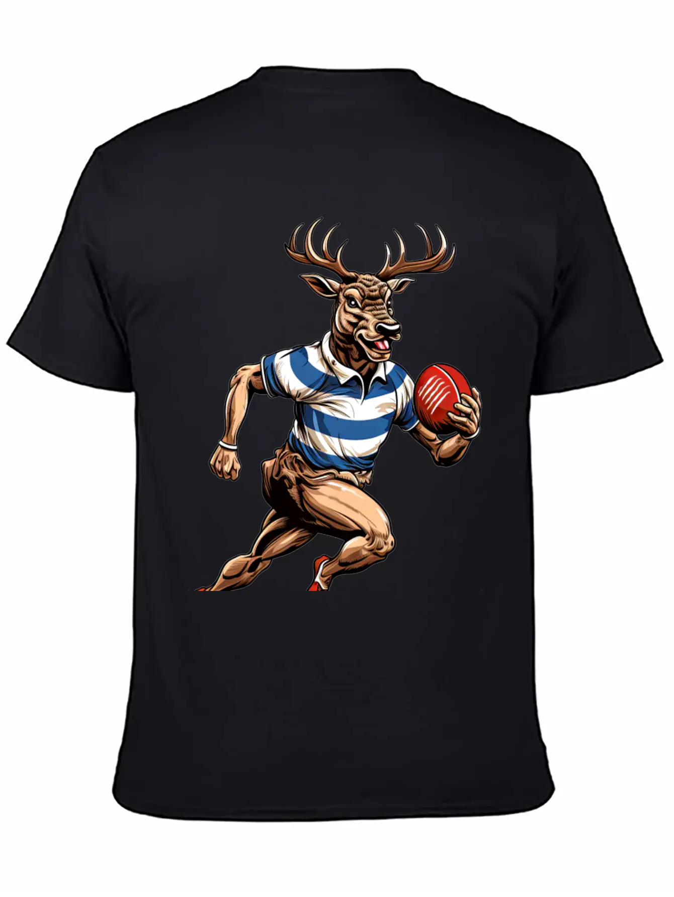 Deer Rugby Player Stylish Everyday T-Shirt – Unisex Basic Cotton Tee