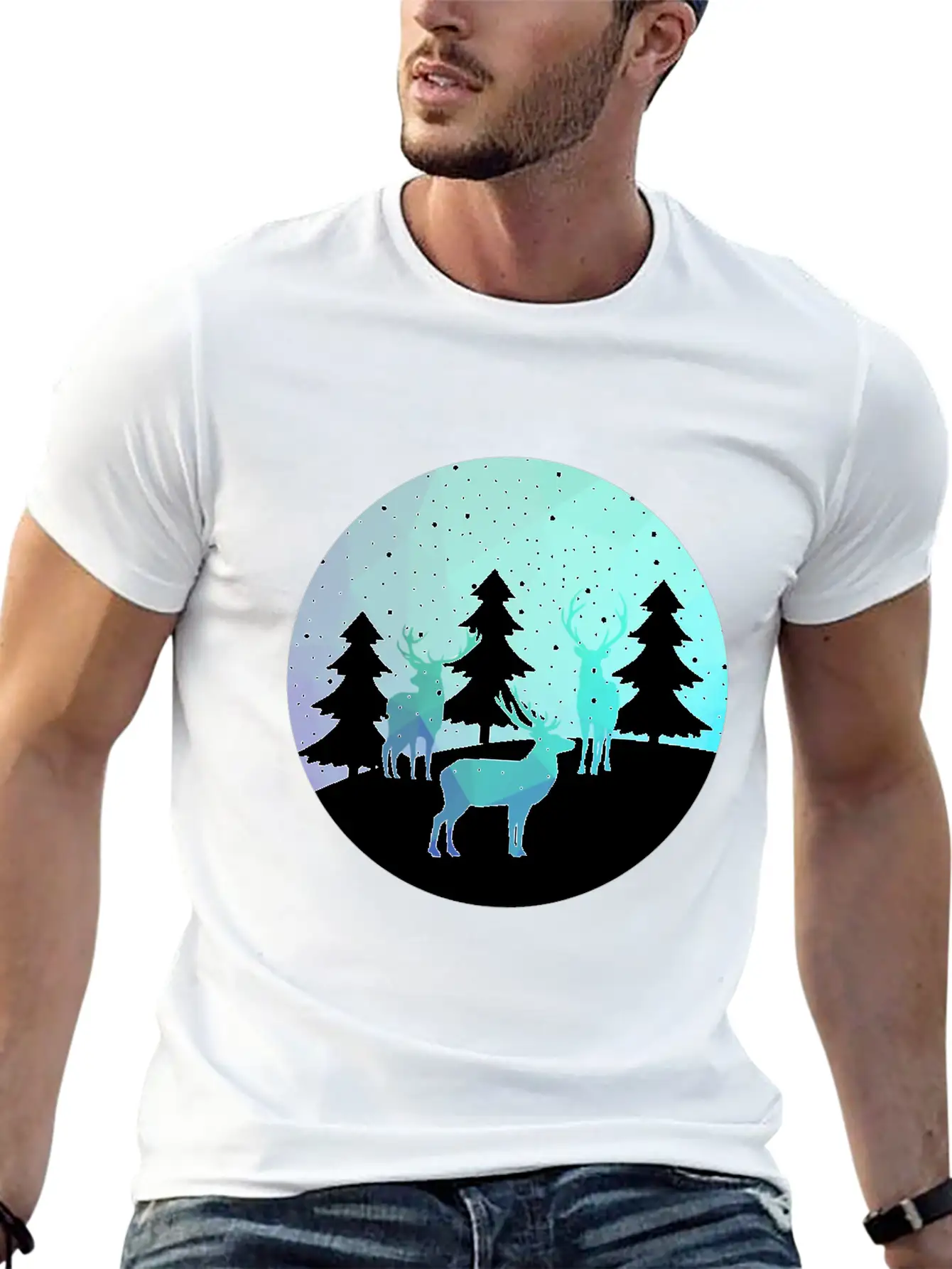 Deer Winter Forrest Stylish Everyday T-Shirt – Unisex Basic Cotton Tee