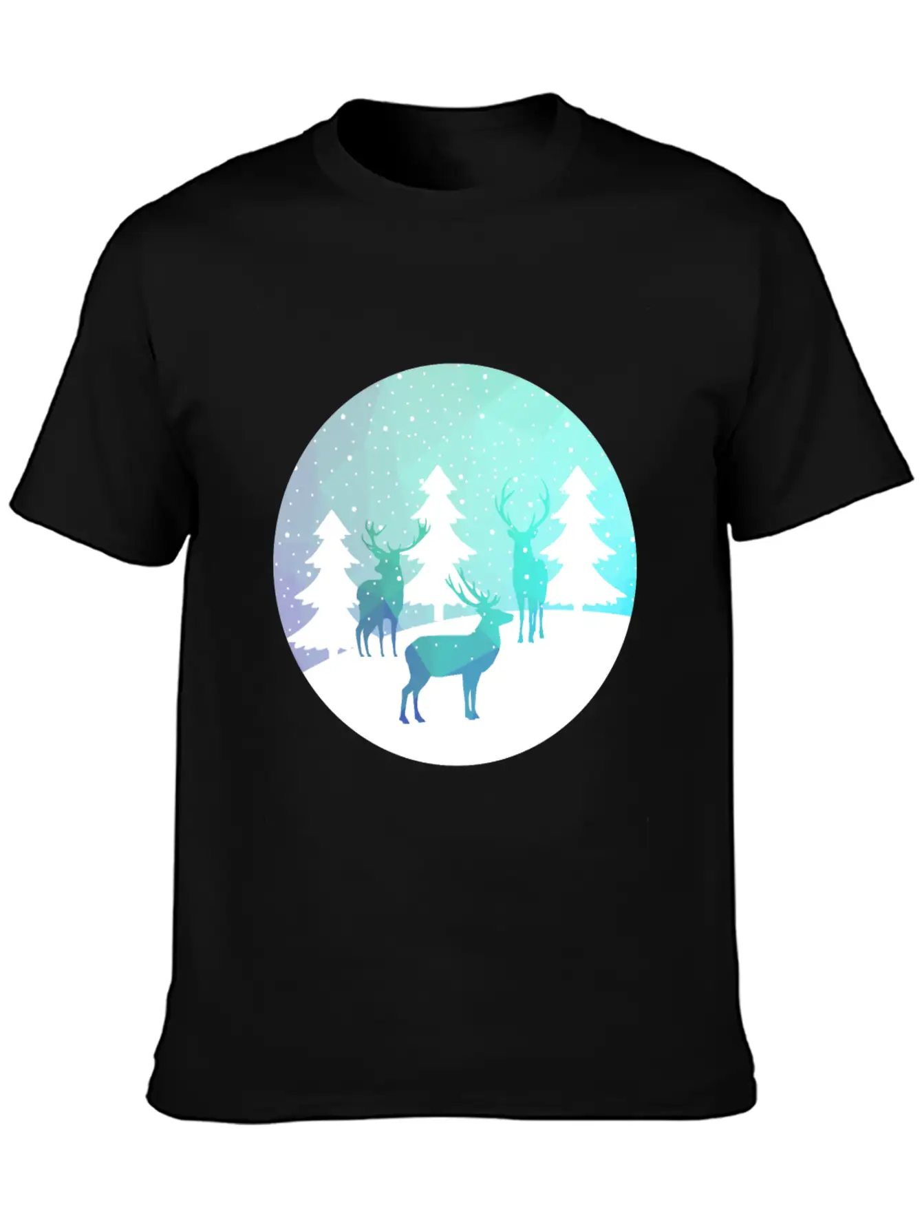Deer Winter Forrest Stylish Everyday T-Shirt – Unisex Basic Cotton Tee