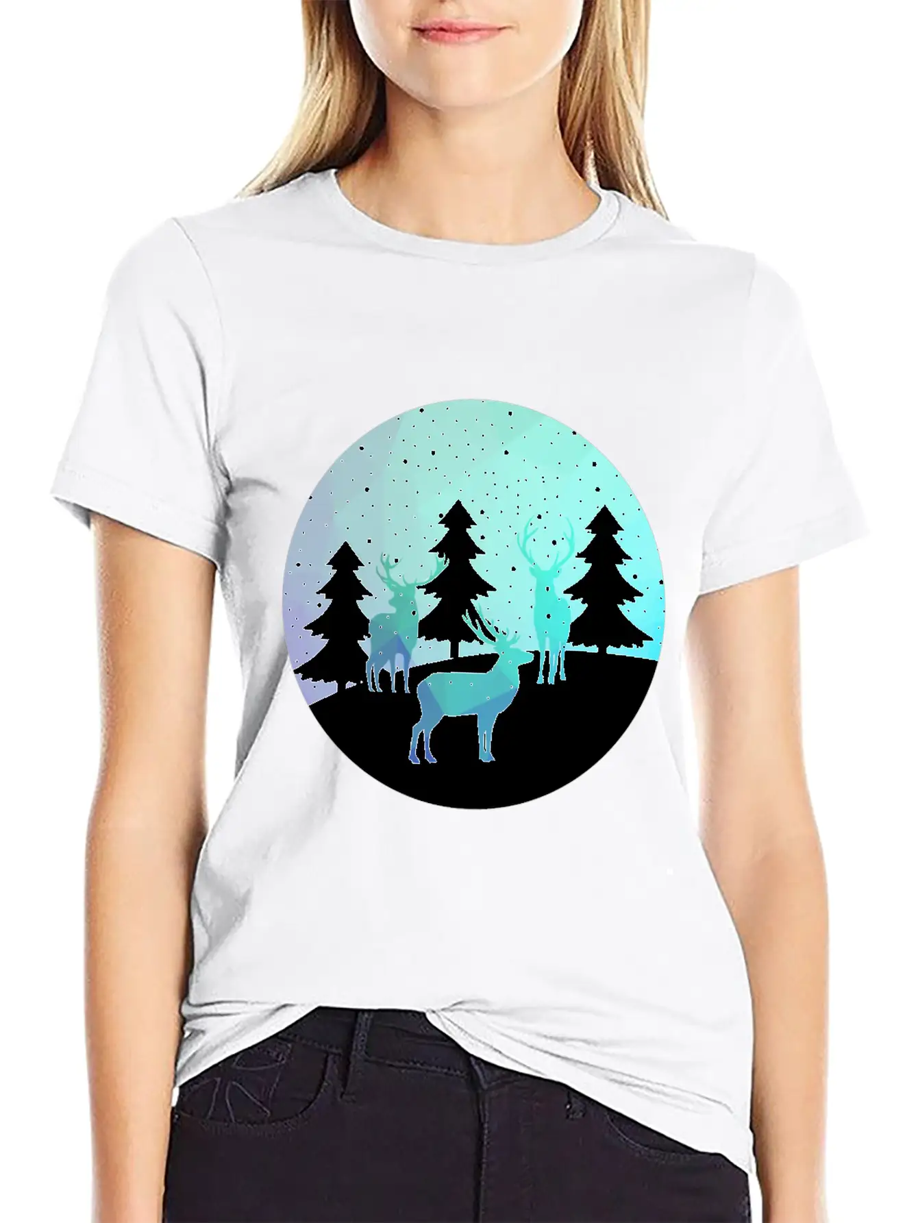 Deer Winter Forrest Stylish Everyday T-Shirt – Unisex Basic Cotton Tee