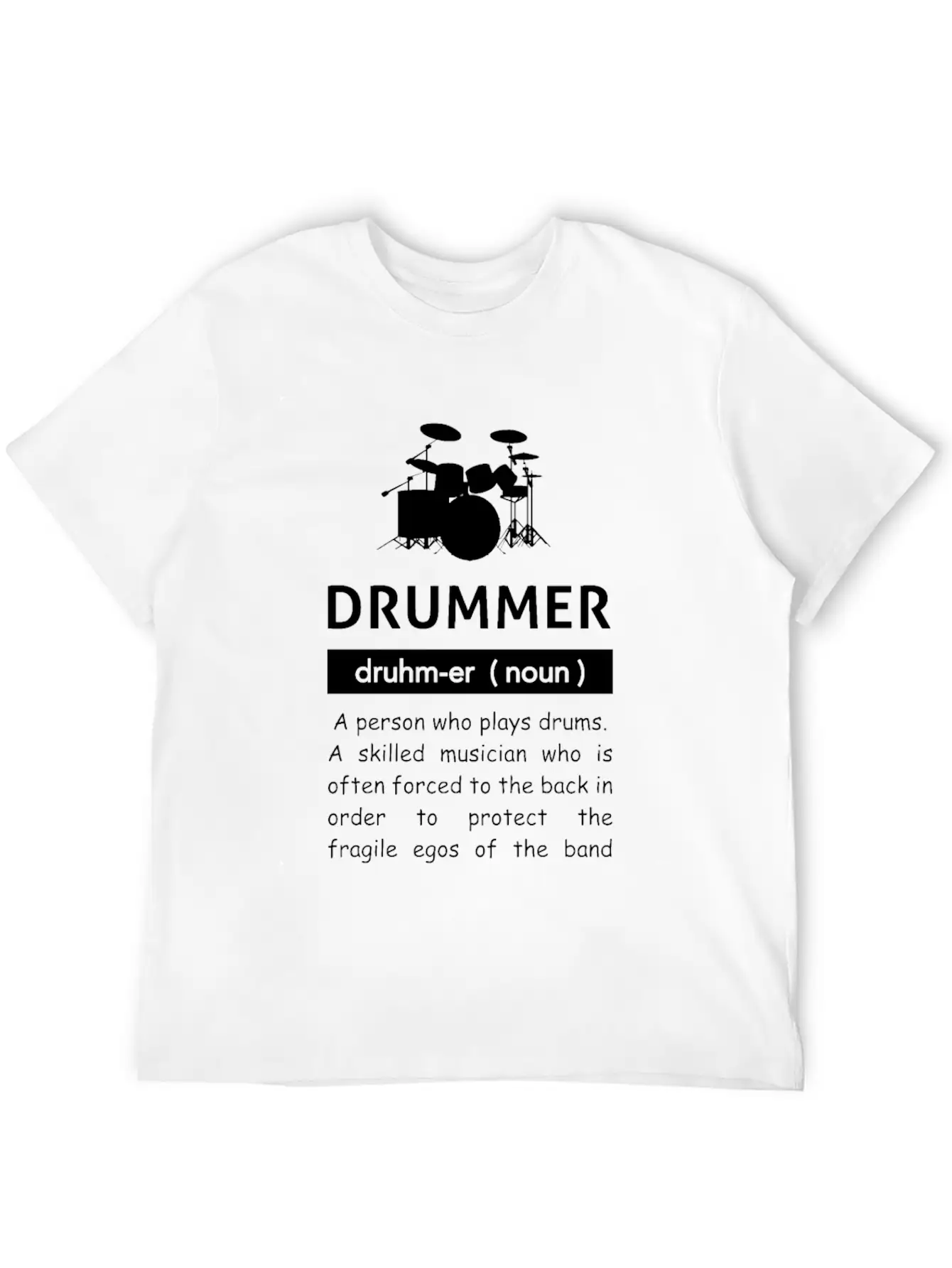 Definition Of Drummer Musician Band Unisex Short Sleeve Soft Cotton T-Shirt – Casual Everyday Wear