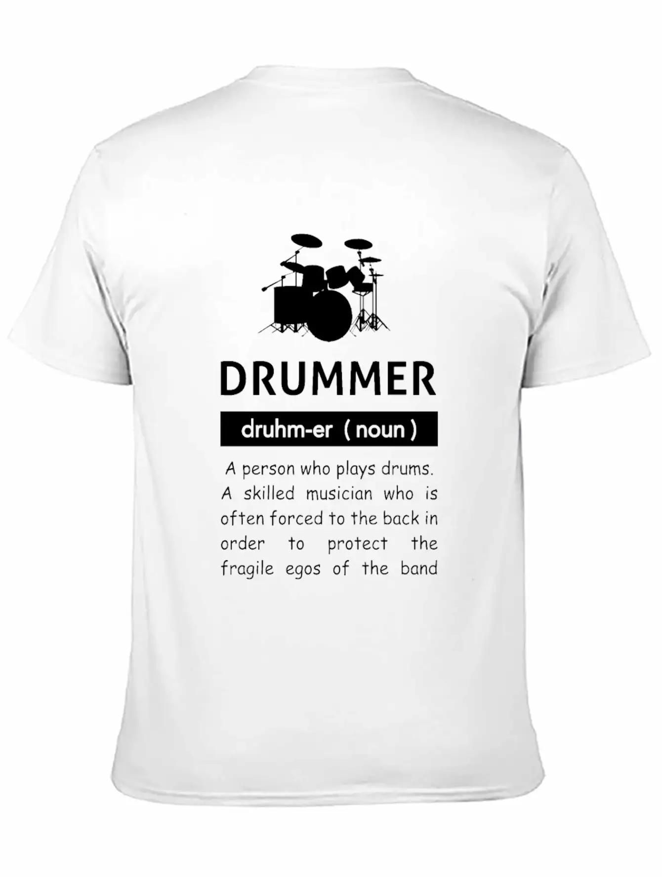 Definition Of Drummer Musician Band Unisex Short Sleeve Soft Cotton T-Shirt – Casual Everyday Wear