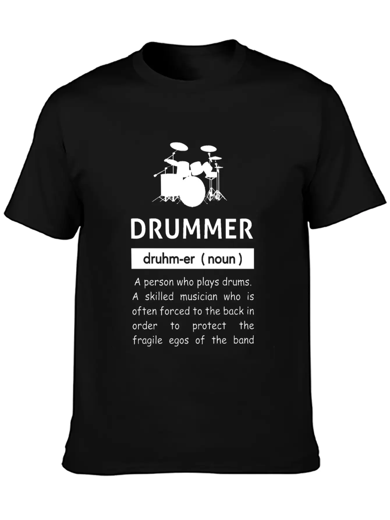 Definition Of Drummer Musician Band Unisex Short Sleeve Soft Cotton T-Shirt – Casual Everyday Wear