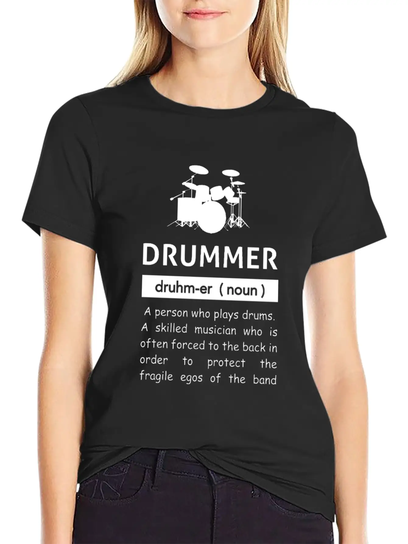 Definition Of Drummer Musician Band Unisex Short Sleeve Soft Cotton T-Shirt – Casual Everyday Wear