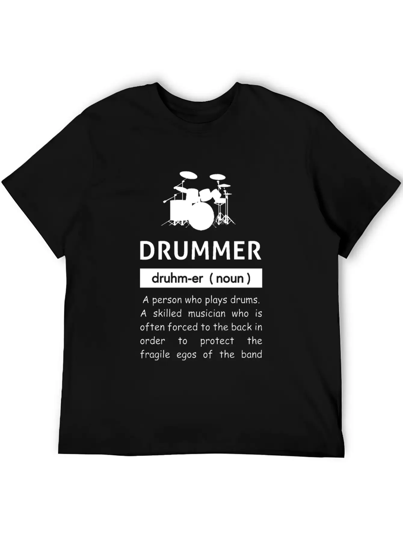 Definition Of Drummer Musician Band Unisex Short Sleeve Soft Cotton T-Shirt – Casual Everyday Wear
