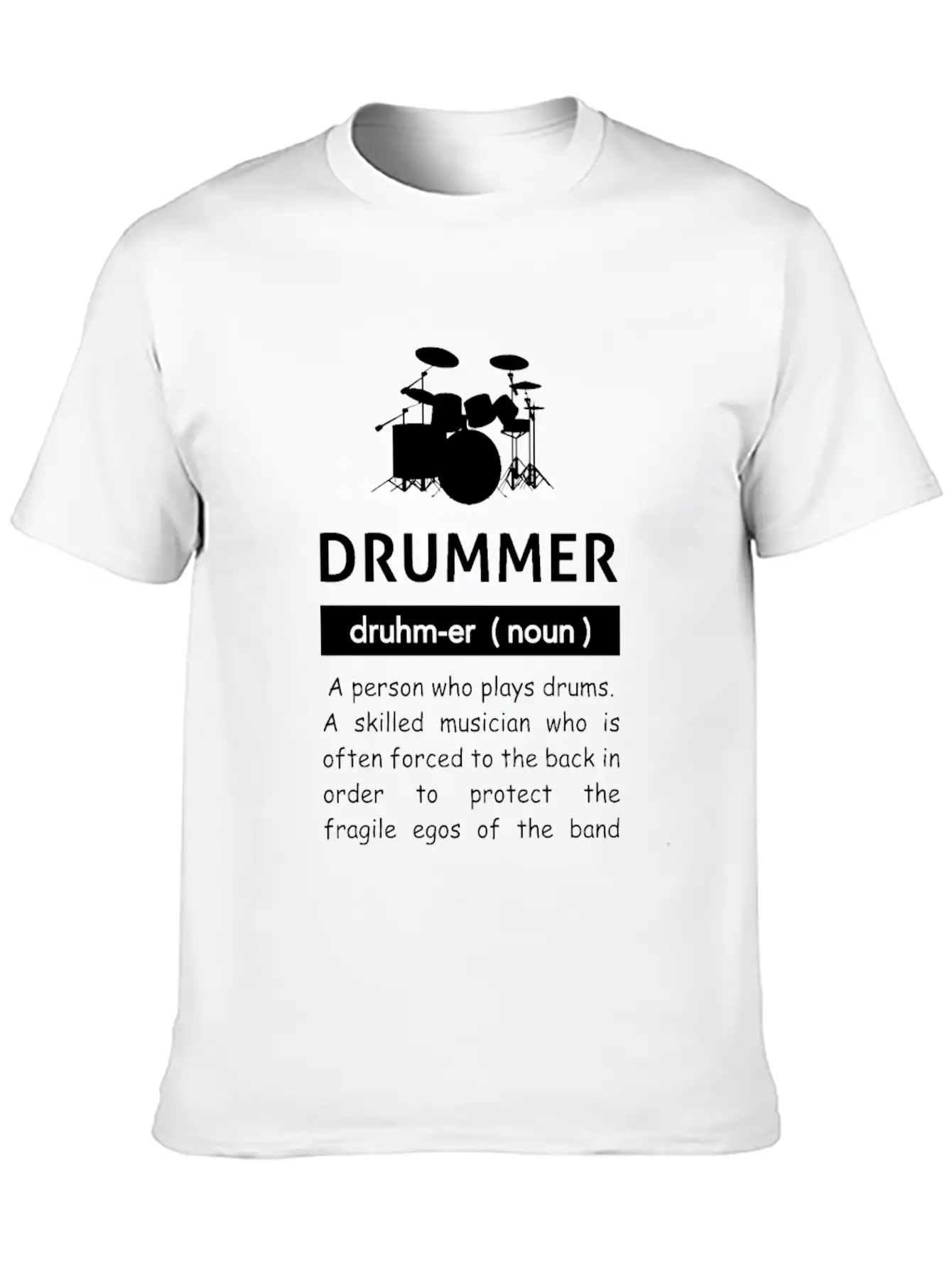 Definition Of Drummer Musician Band Unisex Short Sleeve Soft Cotton T-Shirt – Casual Everyday Wear