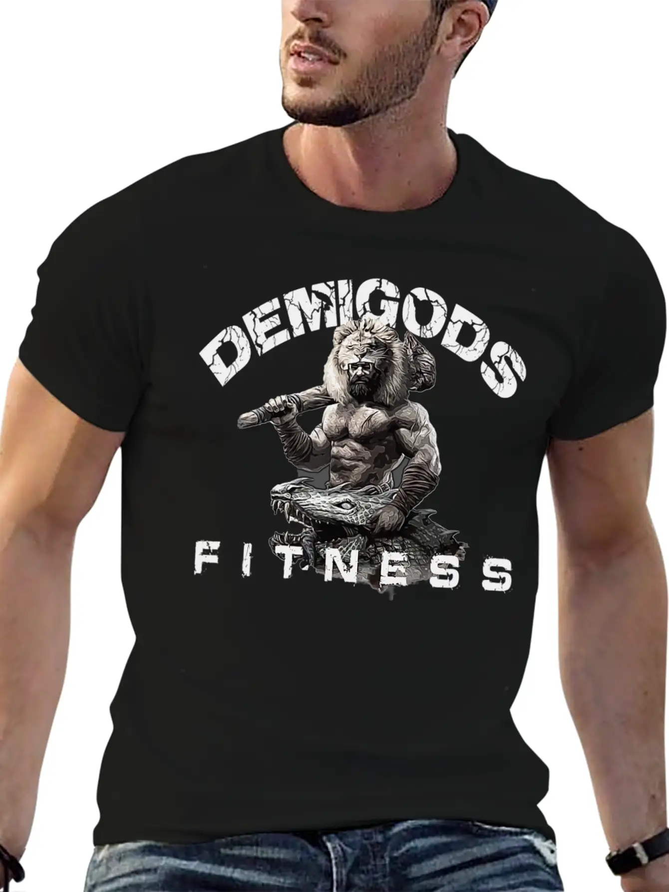 DEMIGODS FITNESS WORKOUT GYM POWER Unisex Short Sleeve Soft Cotton T-Shirt – Casual Everyday Wear