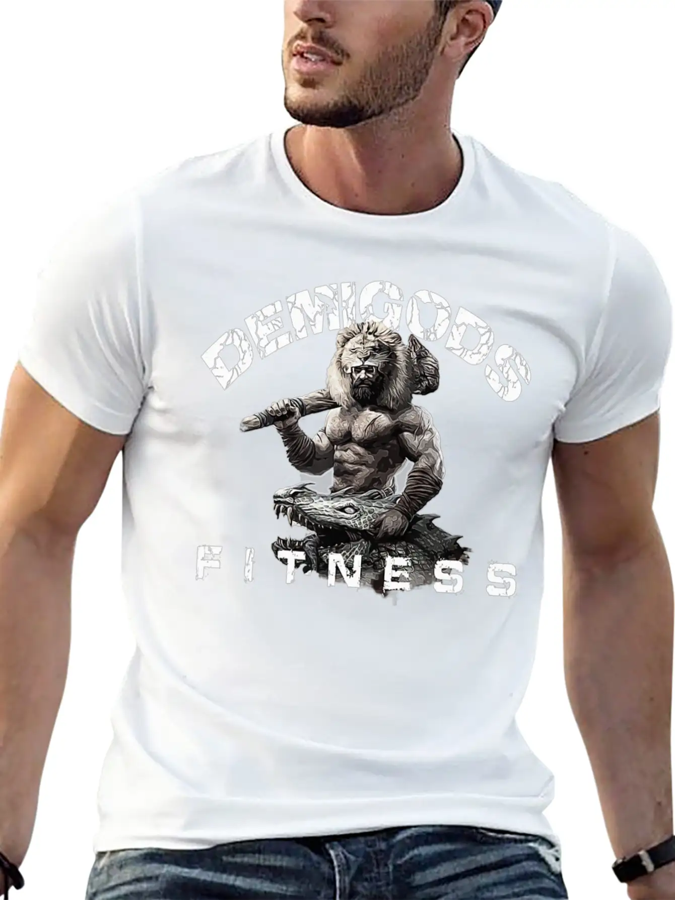 DEMIGODS FITNESS WORKOUT GYM POWER Unisex Short Sleeve Soft Cotton T-Shirt – Casual Everyday Wear