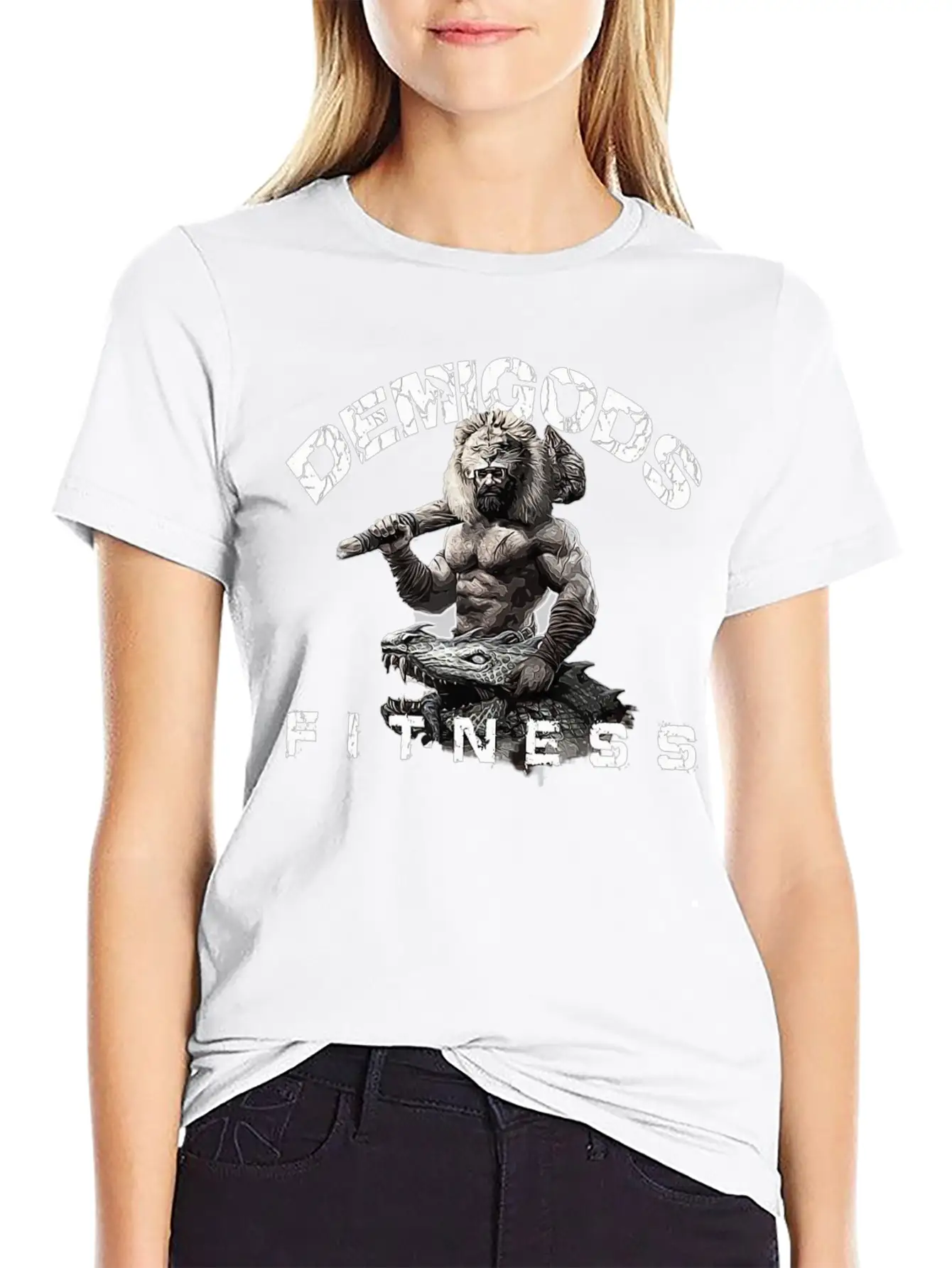 DEMIGODS FITNESS WORKOUT GYM POWER Unisex Short Sleeve Soft Cotton T-Shirt – Casual Everyday Wear