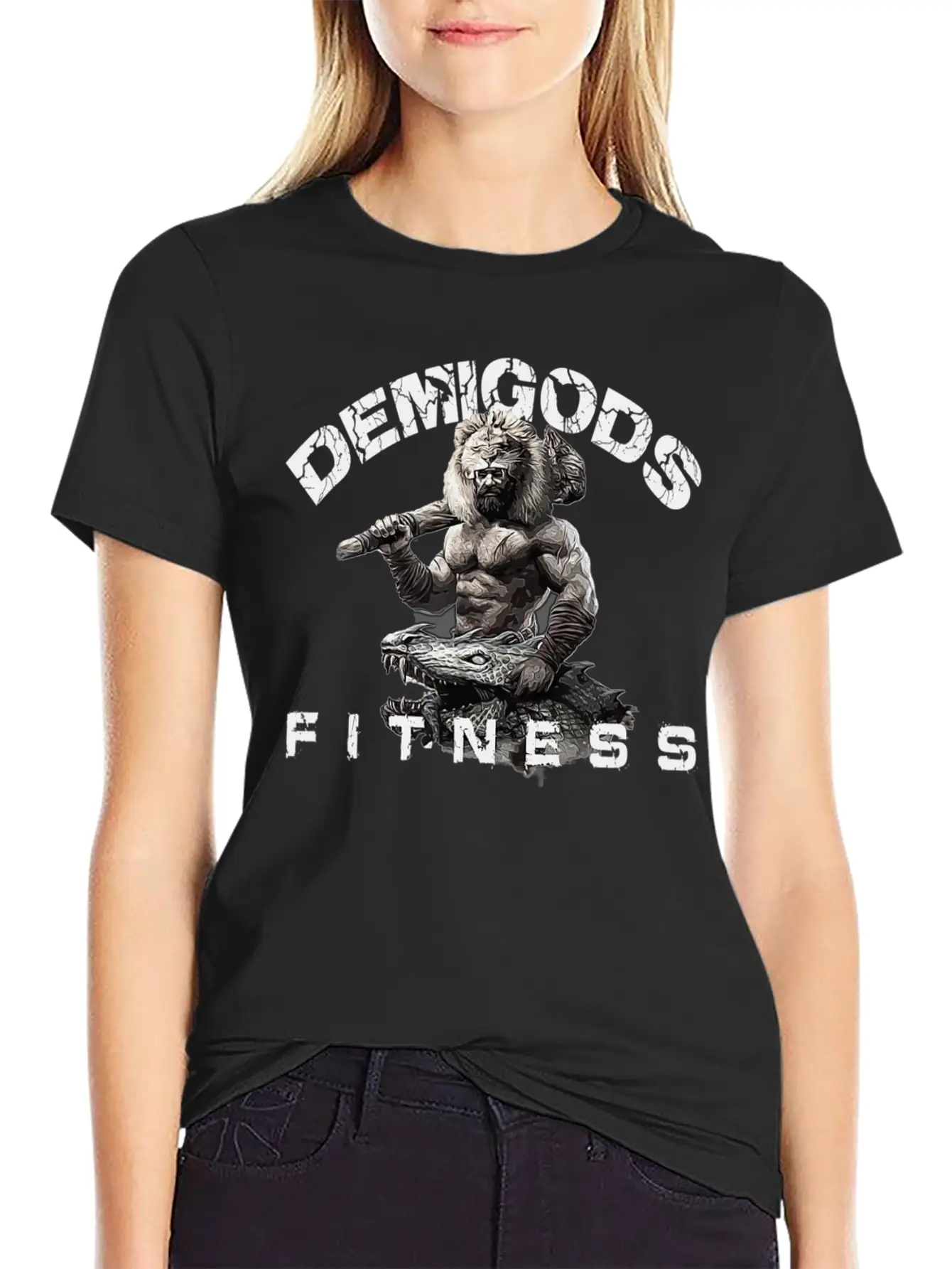 DEMIGODS FITNESS WORKOUT GYM POWER Unisex Short Sleeve Soft Cotton T-Shirt – Casual Everyday Wear