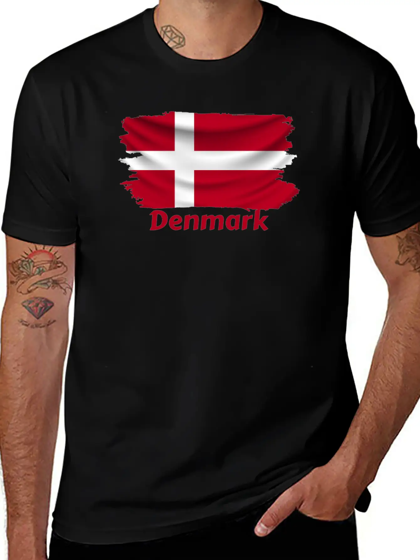 Denmark Flag Stylish Everyday T-Shirt – Unisex Basic Cotton Tee