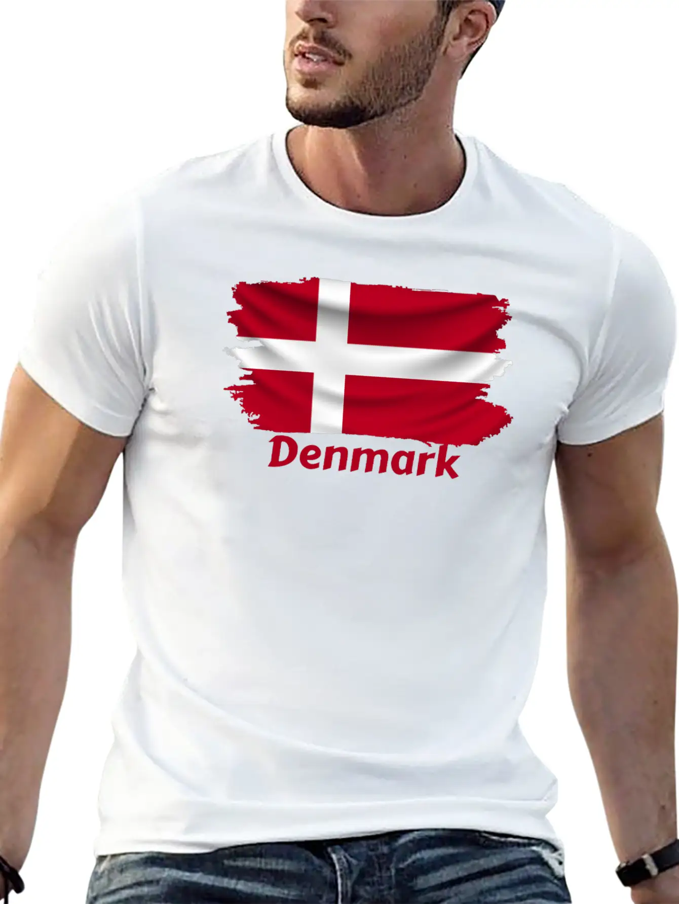 Denmark Flag Stylish Everyday T-Shirt – Unisex Basic Cotton Tee