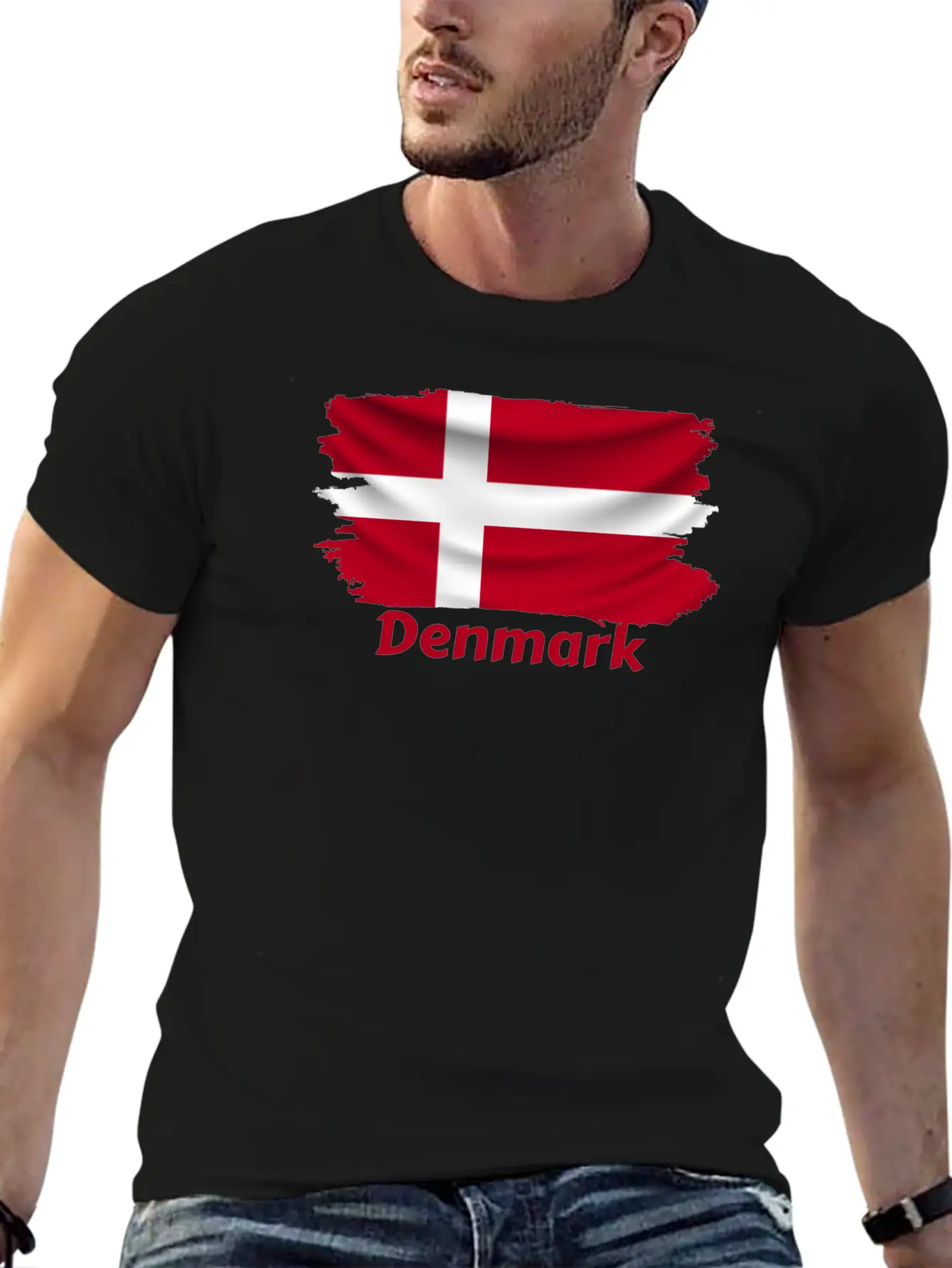 Denmark Flag Stylish Everyday T-Shirt – Unisex Basic Cotton Tee