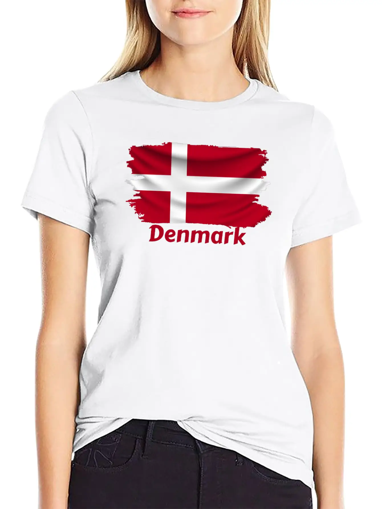 Denmark Flag Stylish Everyday T-Shirt – Unisex Basic Cotton Tee