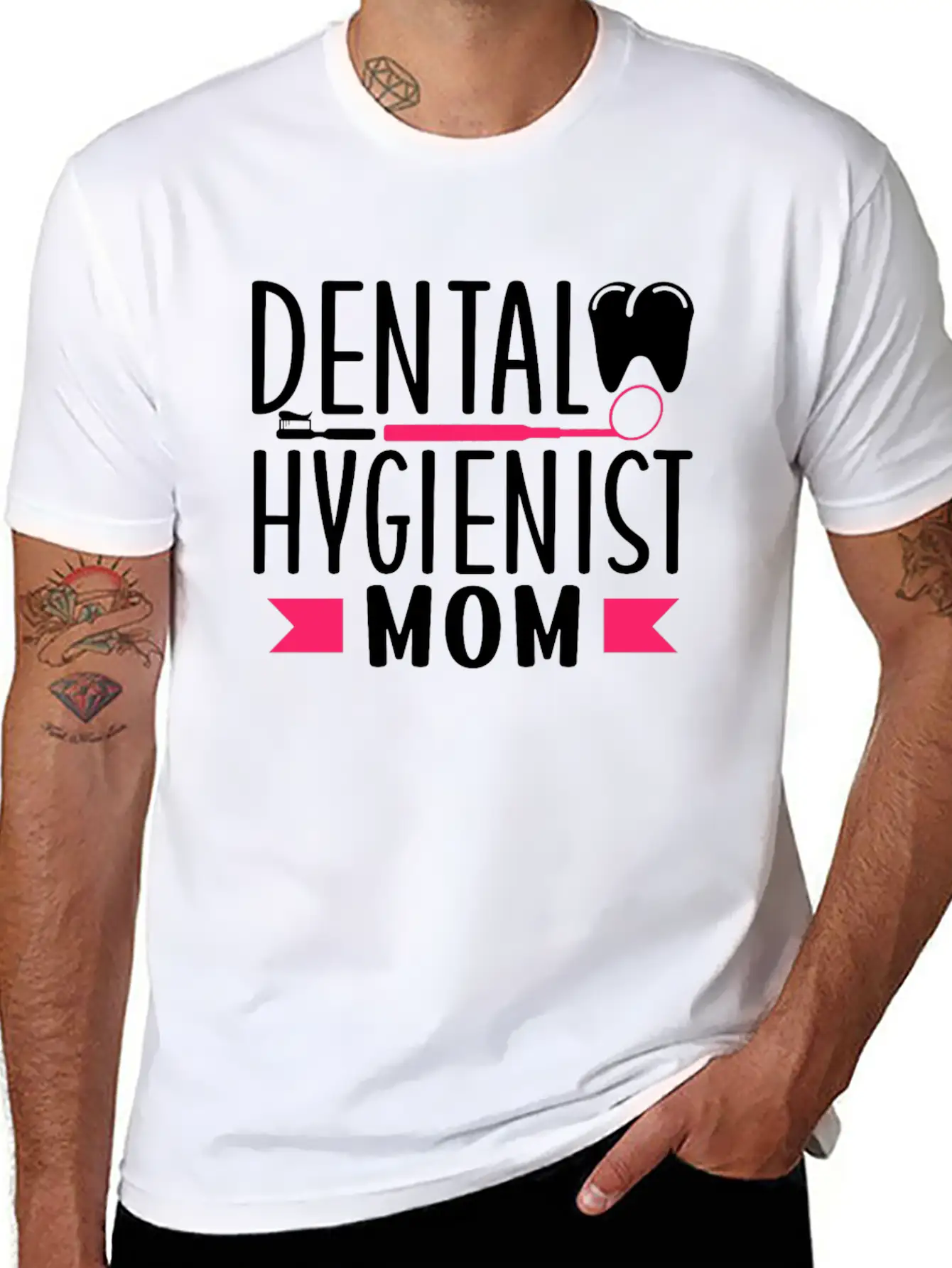 Dental Hygienist Mom Hygiene Dentist Clinic Team Stylish Everyday T-Shirt – Unisex Basic Cotton Tee