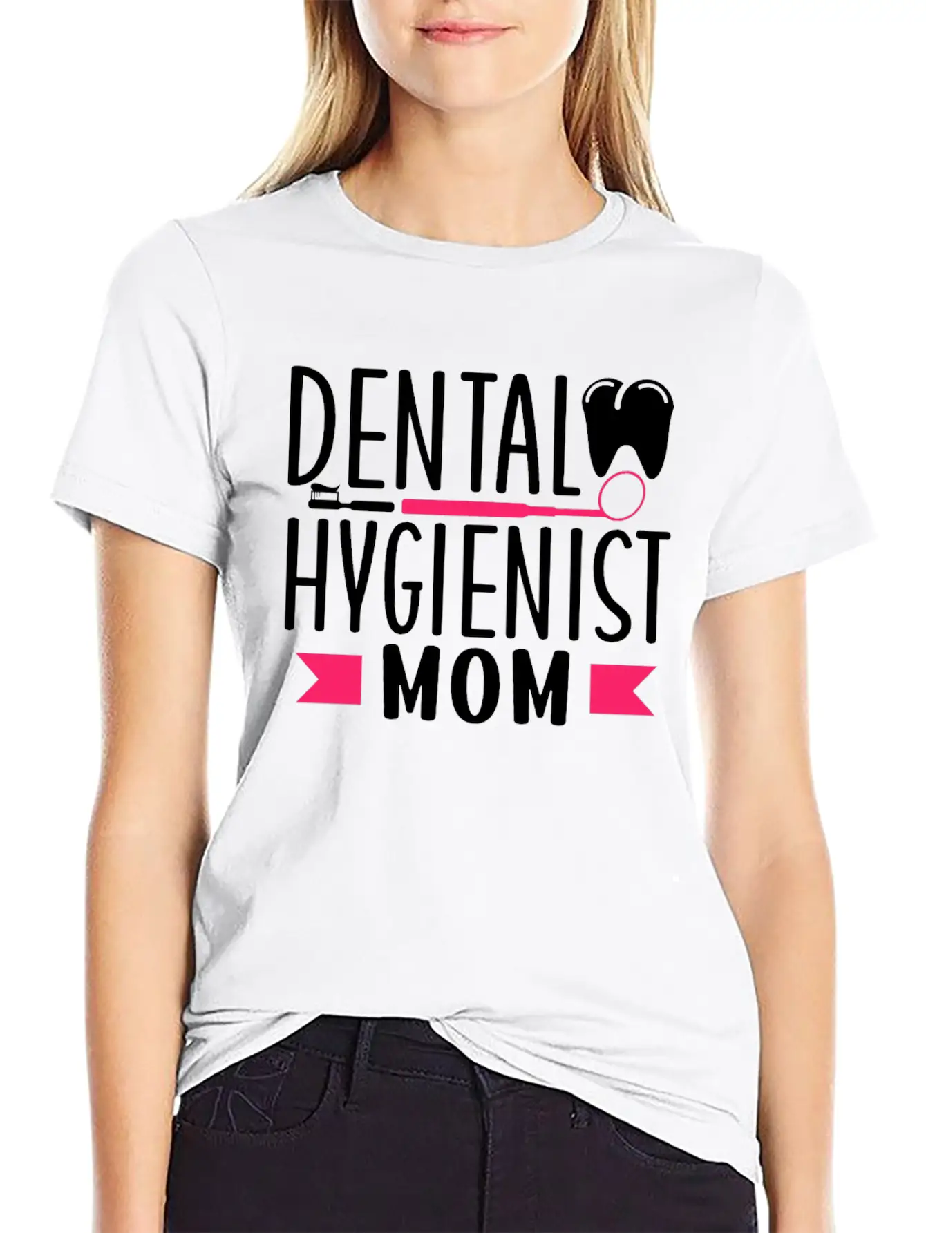 Dental Hygienist Mom Hygiene Dentist Clinic Team Stylish Everyday T-Shirt – Unisex Basic Cotton Tee