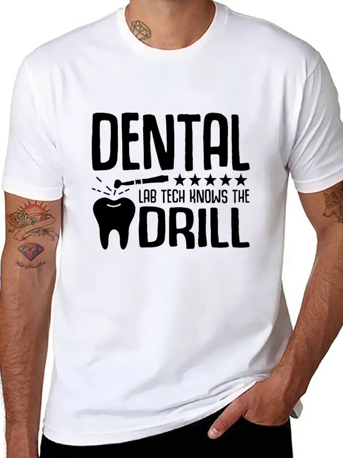 Dental Lab Tech Knows The Drill Stylish Everyday T-Shirt – Unisex Basic Cotton Tee