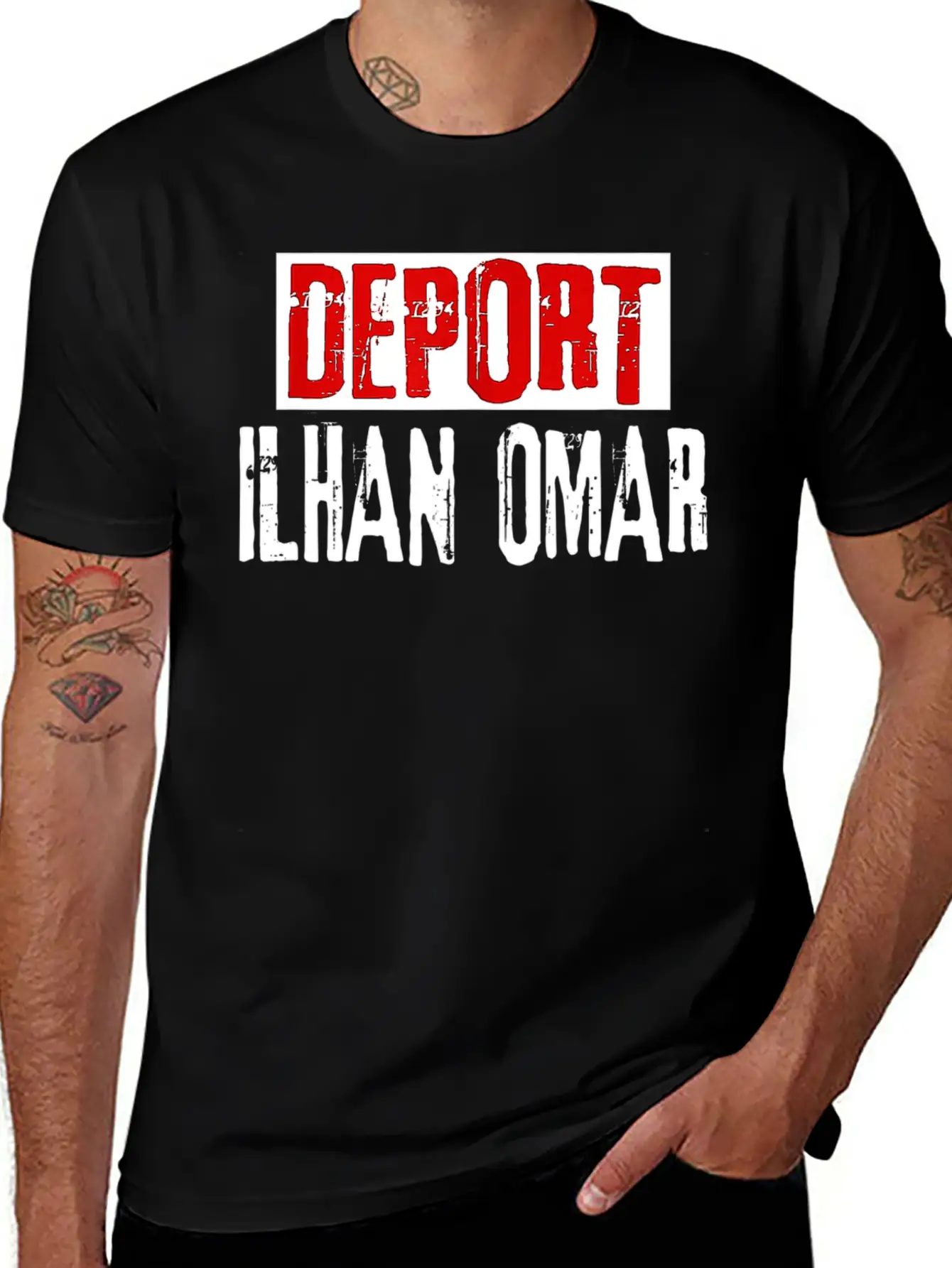 Deport Ilhan Omar Defeat Impeach Arrest Ilhan Omar Unisex Short Sleeve Soft Cotton T-Shirt – Casual Everyday Wear