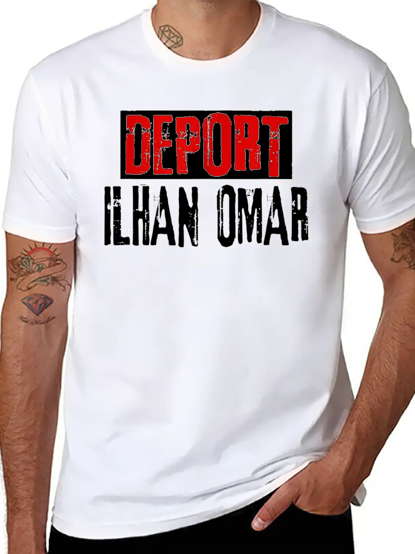 Deport Ilhan Omar Defeat Impeach Arrest Ilhan Omar Unisex Short Sleeve Soft Cotton T-Shirt – Casual Everyday Wear
