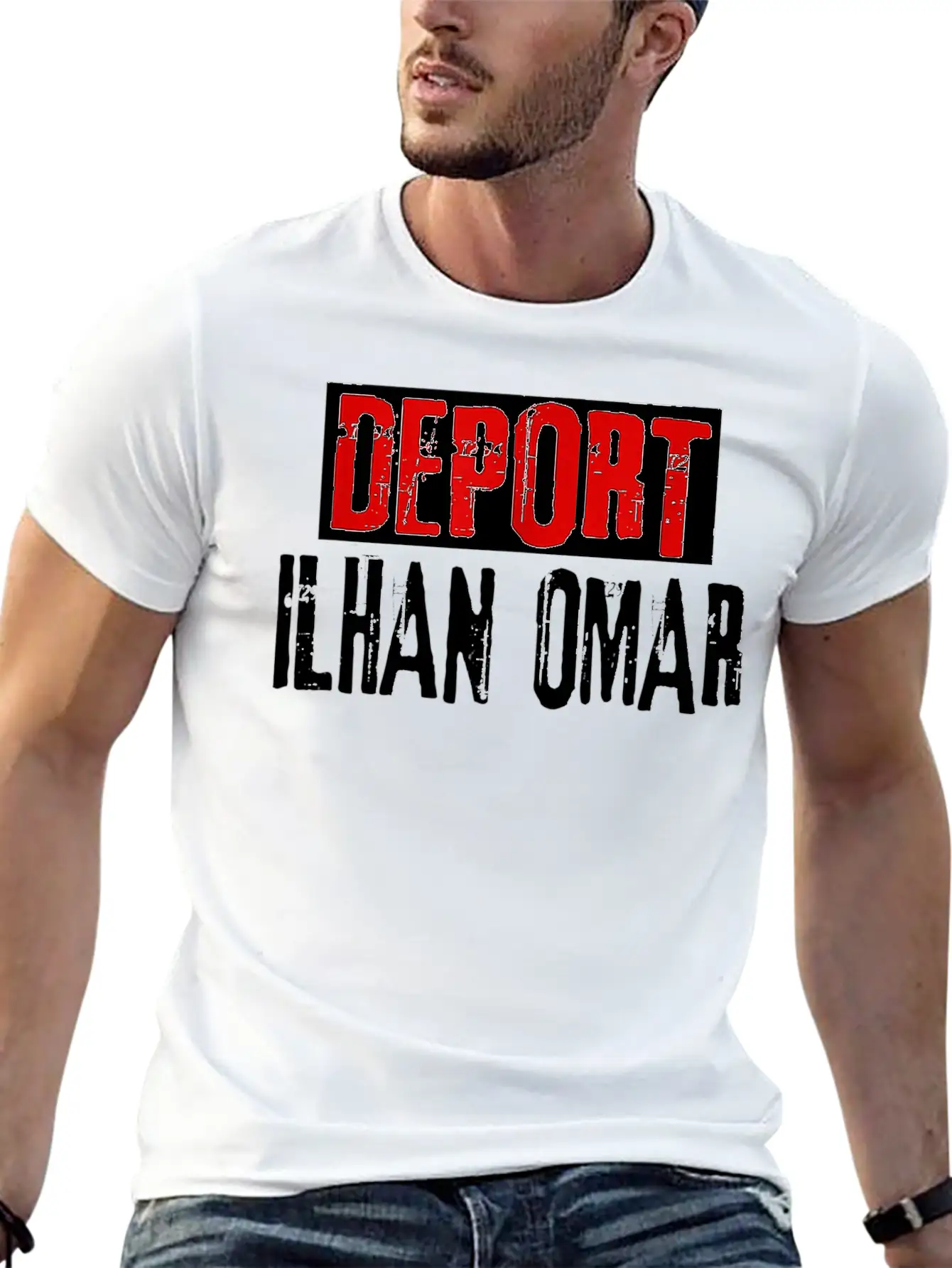 Deport Ilhan Omar Defeat Impeach Arrest Ilhan Omar Unisex Short Sleeve Soft Cotton T-Shirt – Casual Everyday Wear