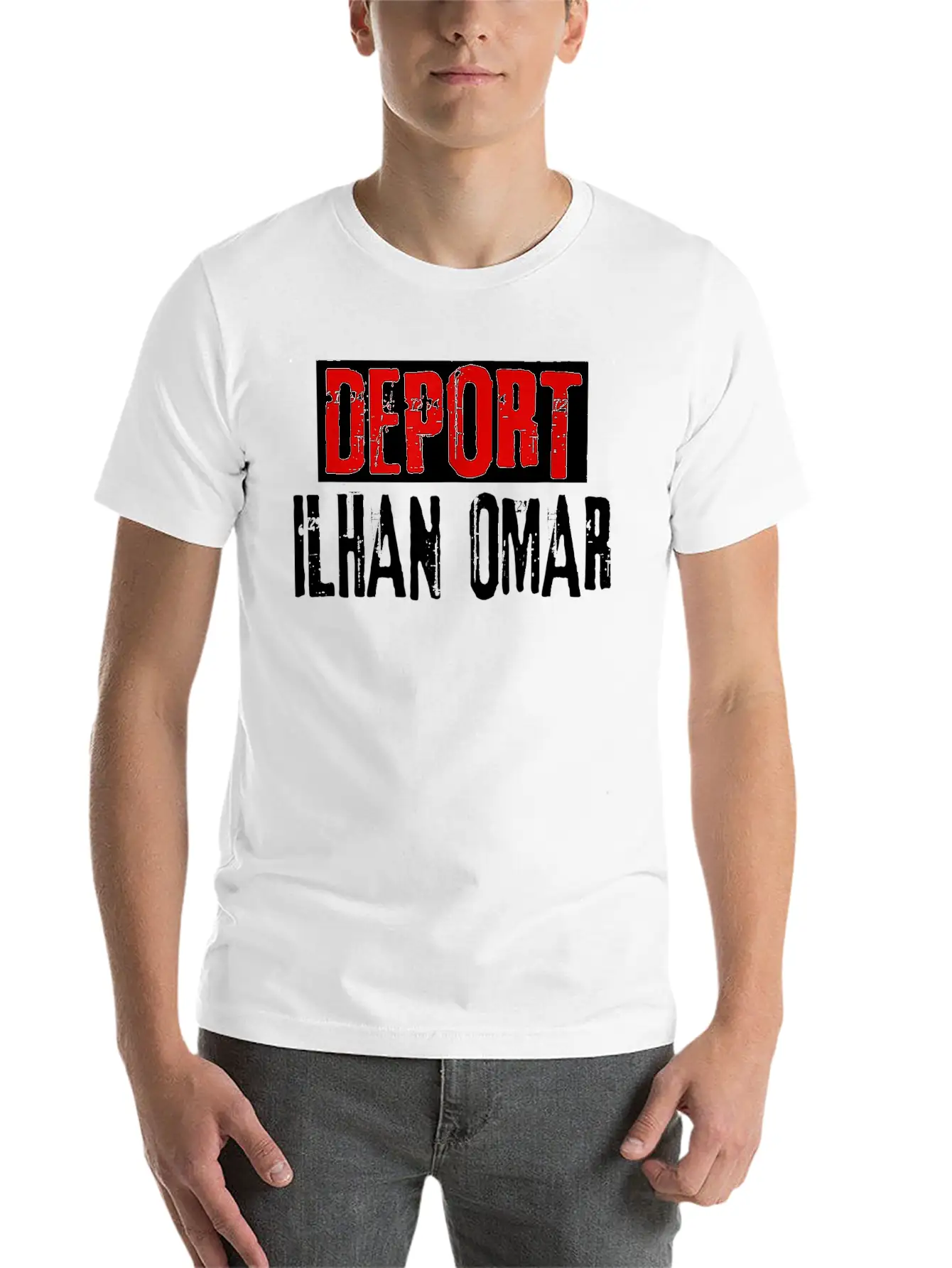 Deport Ilhan Omar Defeat Impeach Arrest Ilhan Omar Unisex Short Sleeve Soft Cotton T-Shirt – Casual Everyday Wear