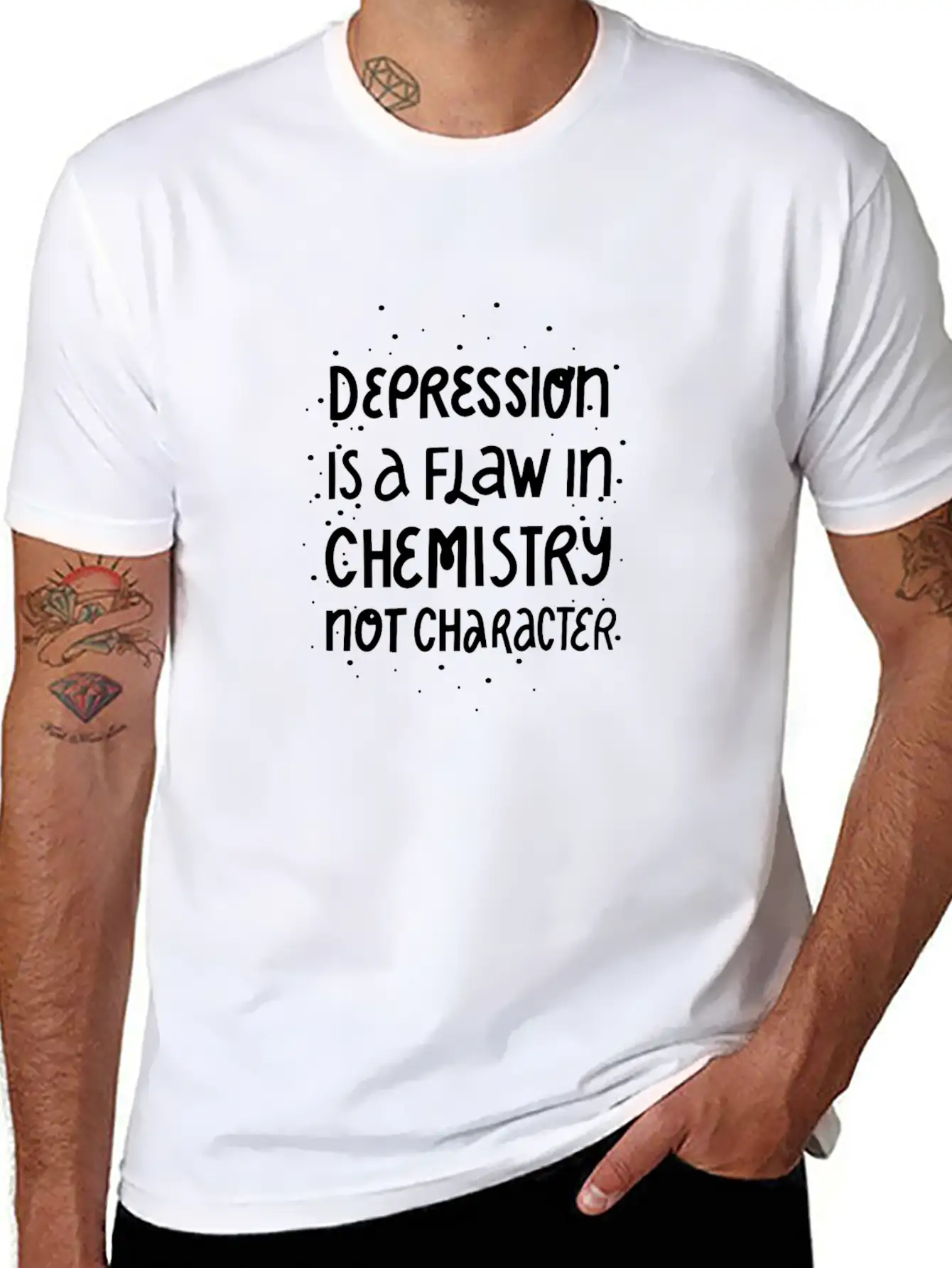 Depression Is A Flaw In Chemistry Not Character Basic Graphic T-Shirt – Daily Comfort In Soft Cotton