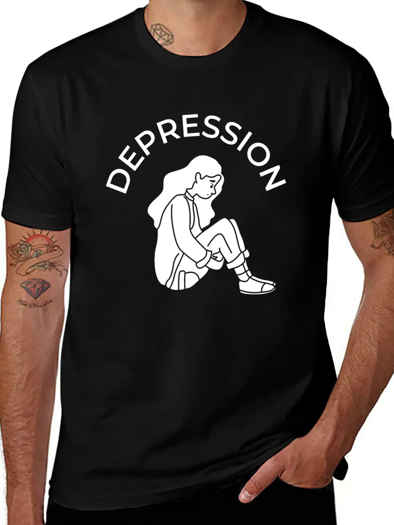 Depression Stylish Everyday T-Shirt – Unisex Basic Cotton Tee
