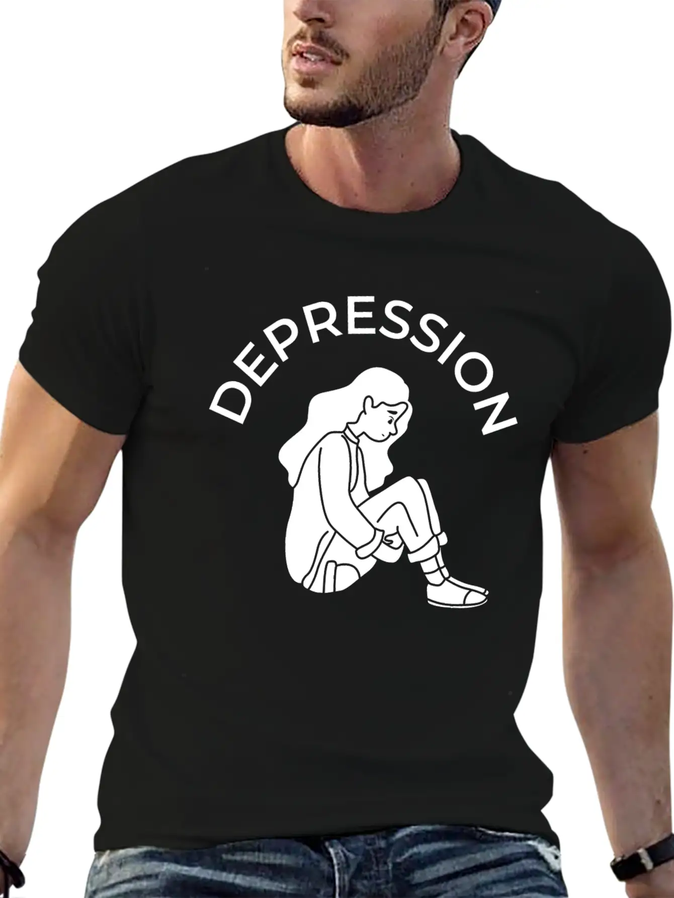 Depression Stylish Everyday T-Shirt – Unisex Basic Cotton Tee