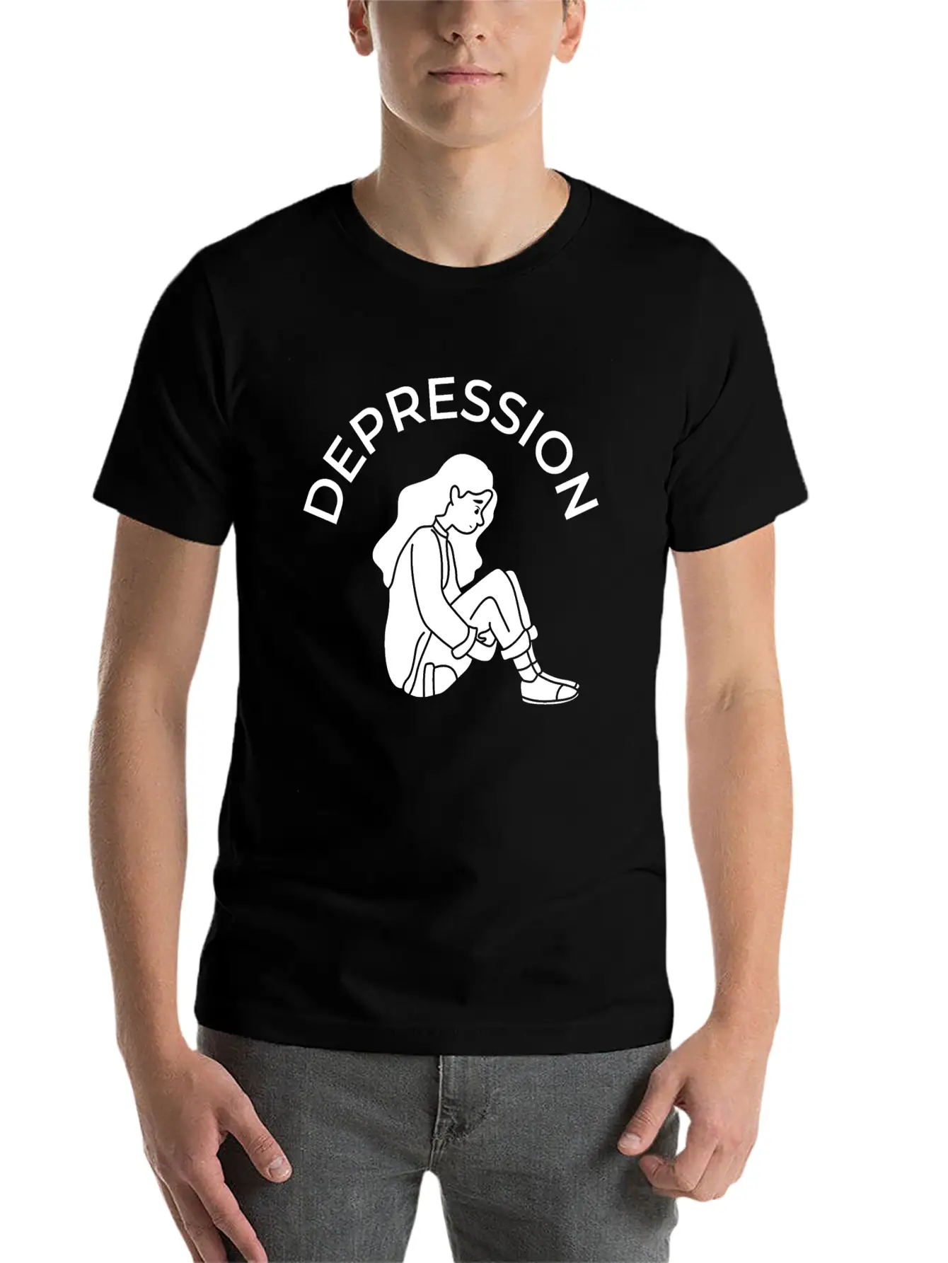 Depression Stylish Everyday T-Shirt – Unisex Basic Cotton Tee