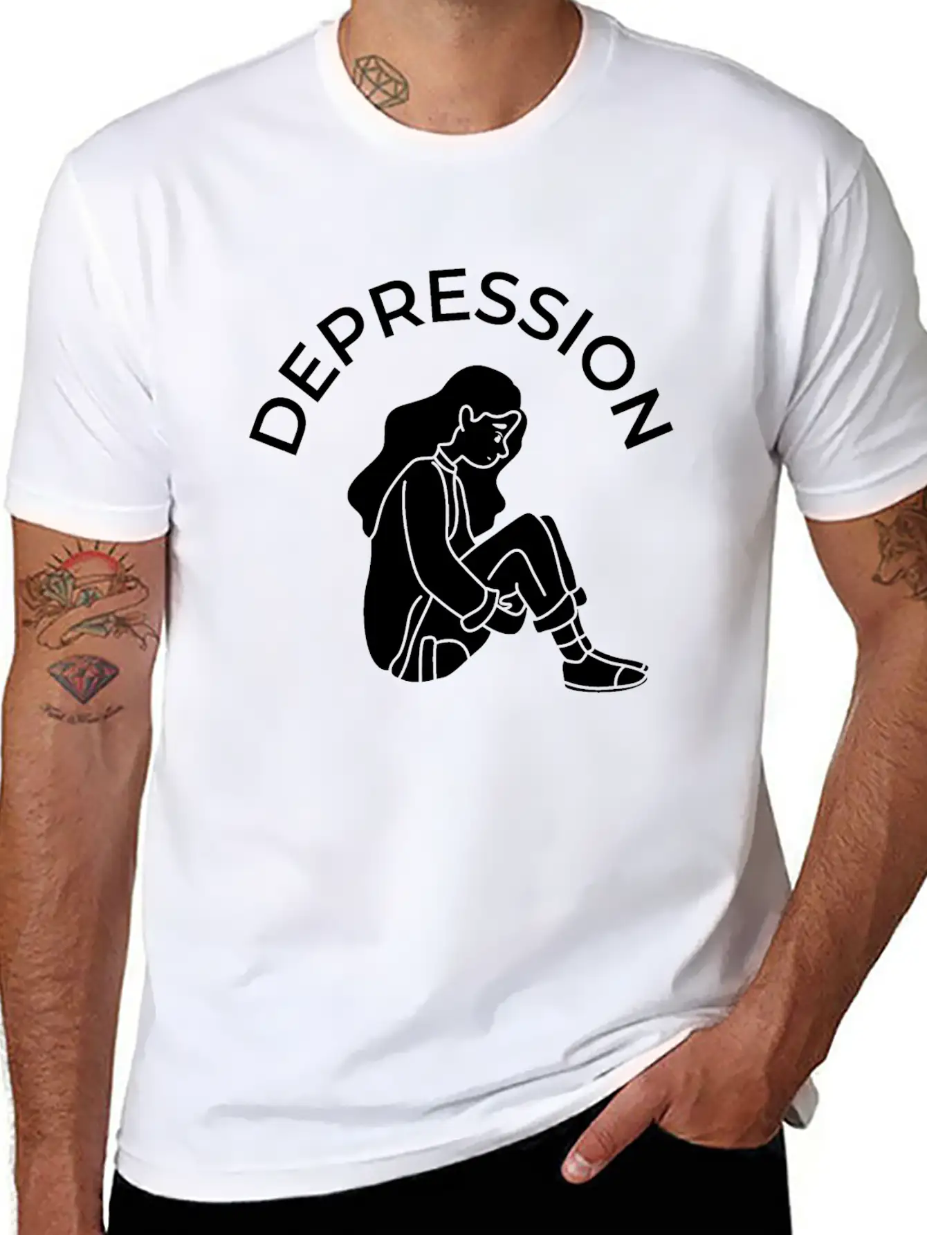 Depression Stylish Everyday T-Shirt – Unisex Basic Cotton Tee