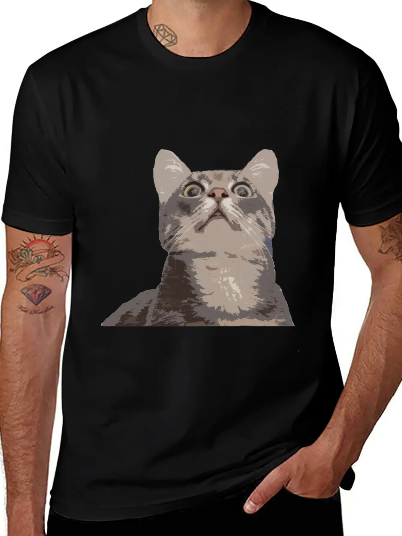 Derp Cat Lolcat Unisex Short Sleeve Soft Cotton T-Shirt – Casual Everyday Wear