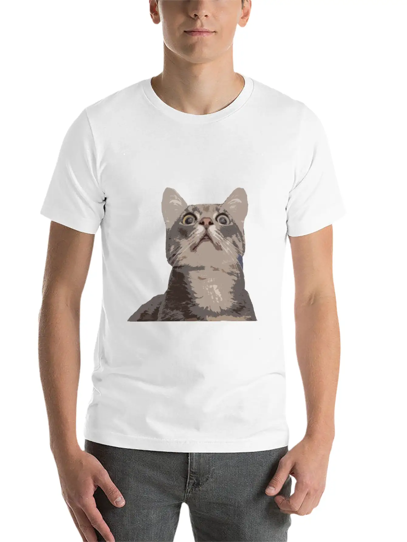 Derp Cat Lolcat Unisex Short Sleeve Soft Cotton T-Shirt – Casual Everyday Wear