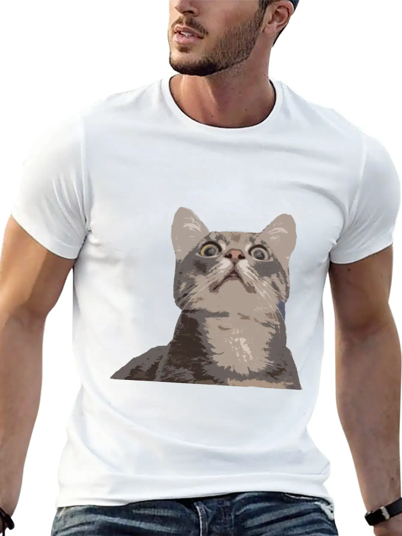 Derp Cat Lolcat Unisex Short Sleeve Soft Cotton T-Shirt – Casual Everyday Wear