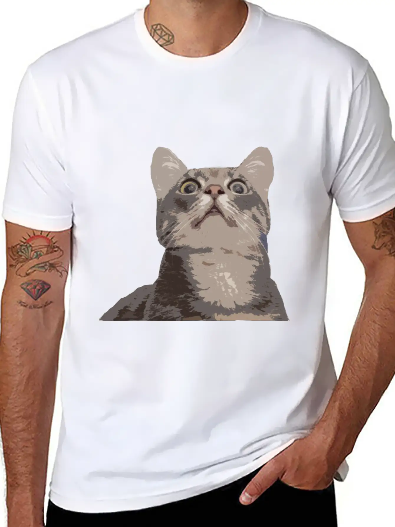 Derp Cat Lolcat Unisex Short Sleeve Soft Cotton T-Shirt – Casual Everyday Wear