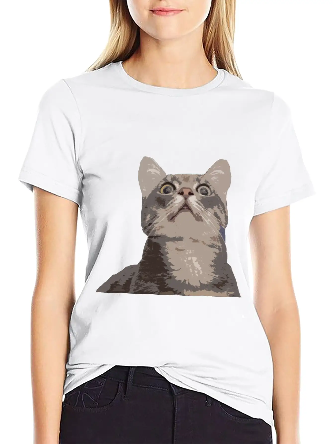 Derp Cat Lolcat Unisex Short Sleeve Soft Cotton T-Shirt – Casual Everyday Wear