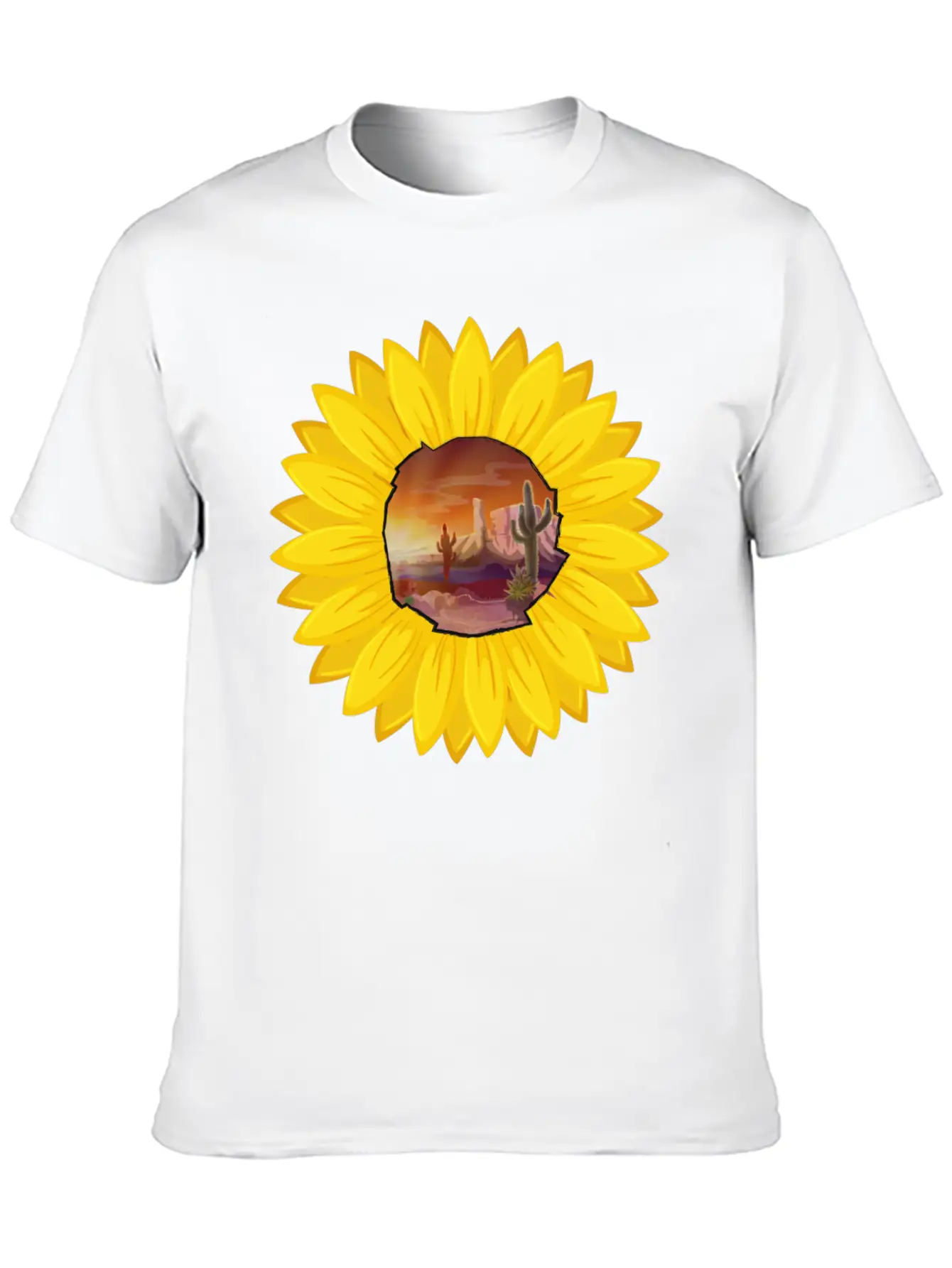 Desert And Sun Sunflower Stylish Everyday T-Shirt – Unisex Basic Cotton Tee