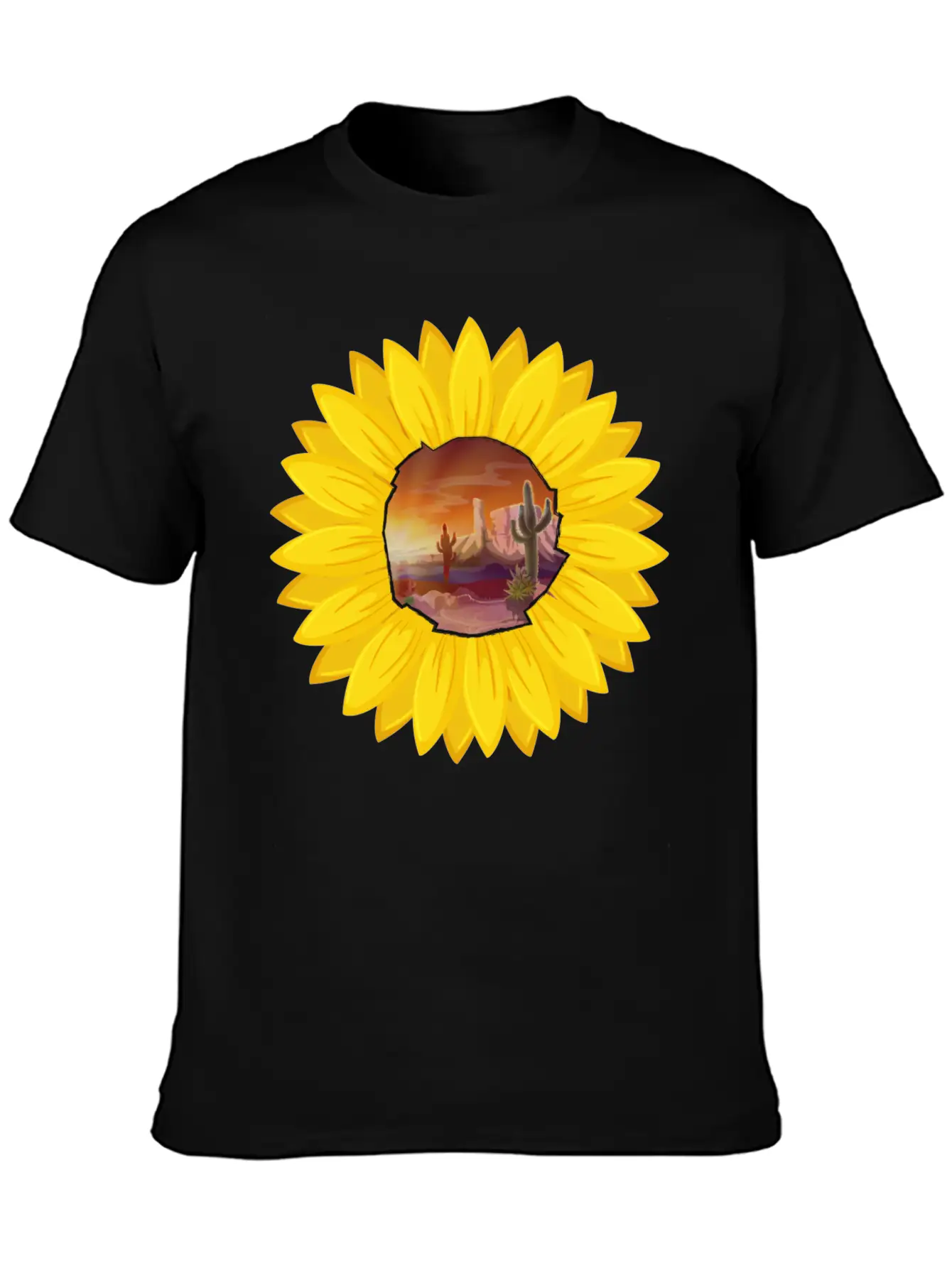 Desert And Sun Sunflower Stylish Everyday T-Shirt – Unisex Basic Cotton Tee