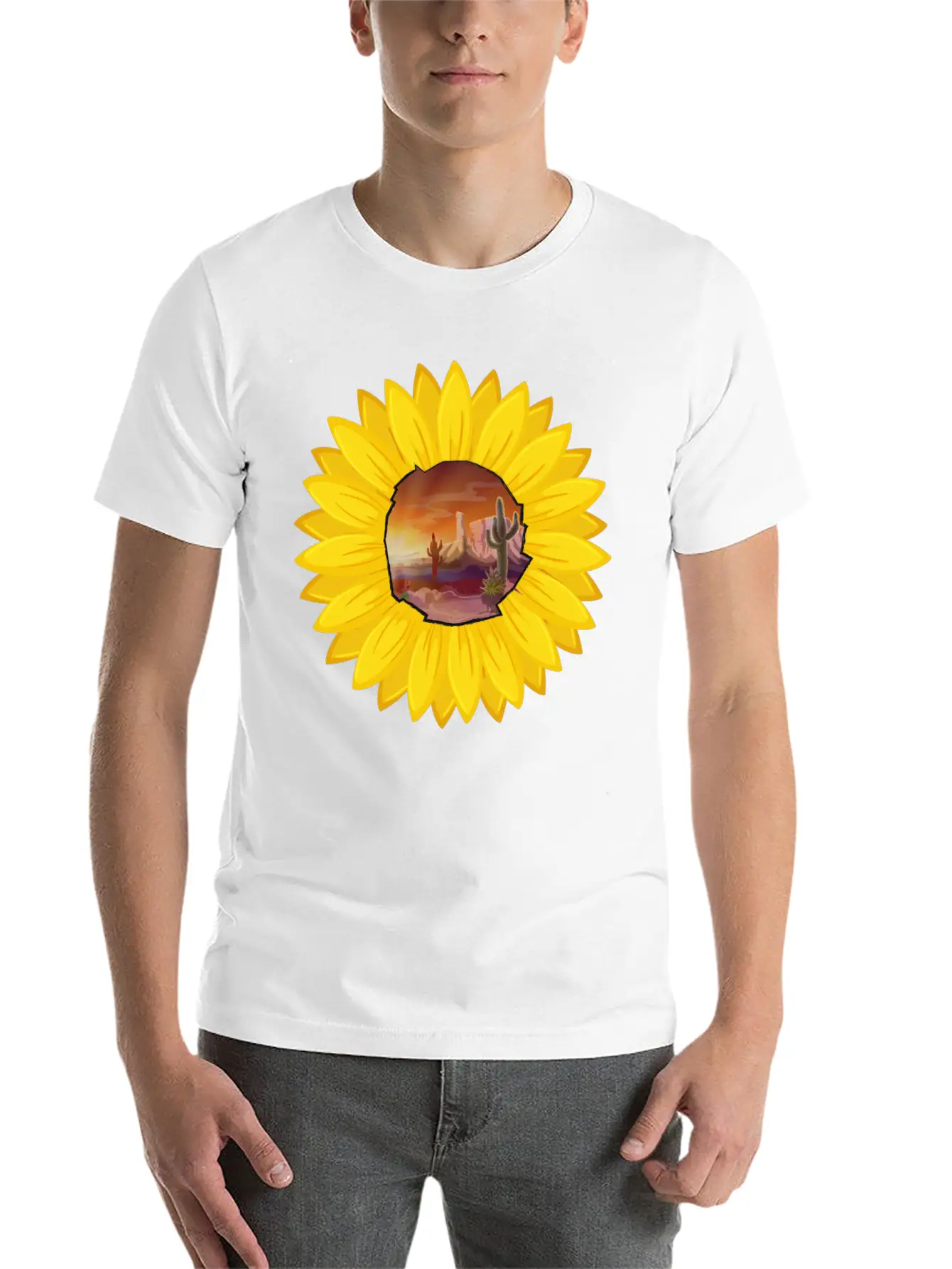 Desert And Sun Sunflower Stylish Everyday T-Shirt – Unisex Basic Cotton Tee