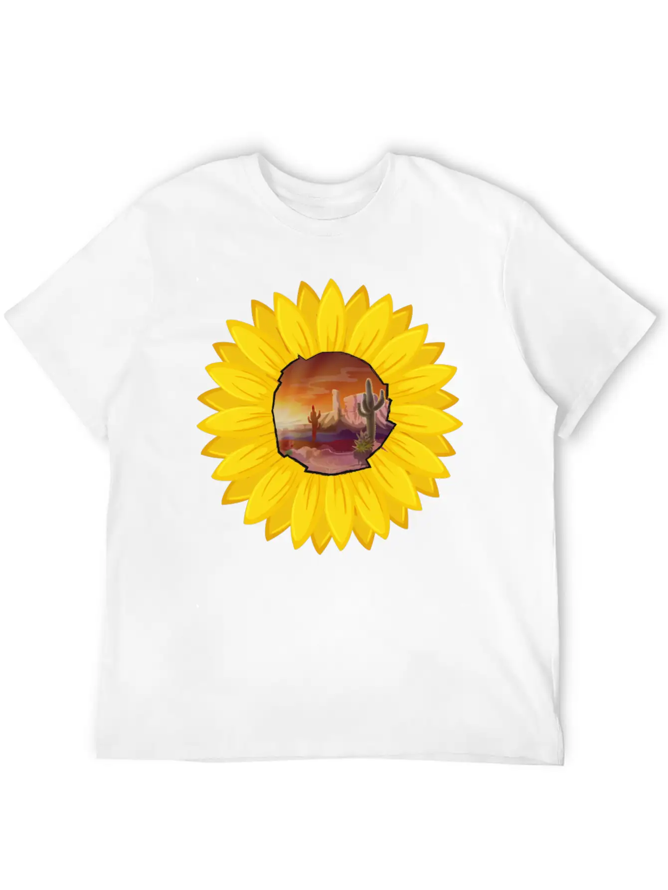 Desert And Sun Sunflower Stylish Everyday T-Shirt – Unisex Basic Cotton Tee