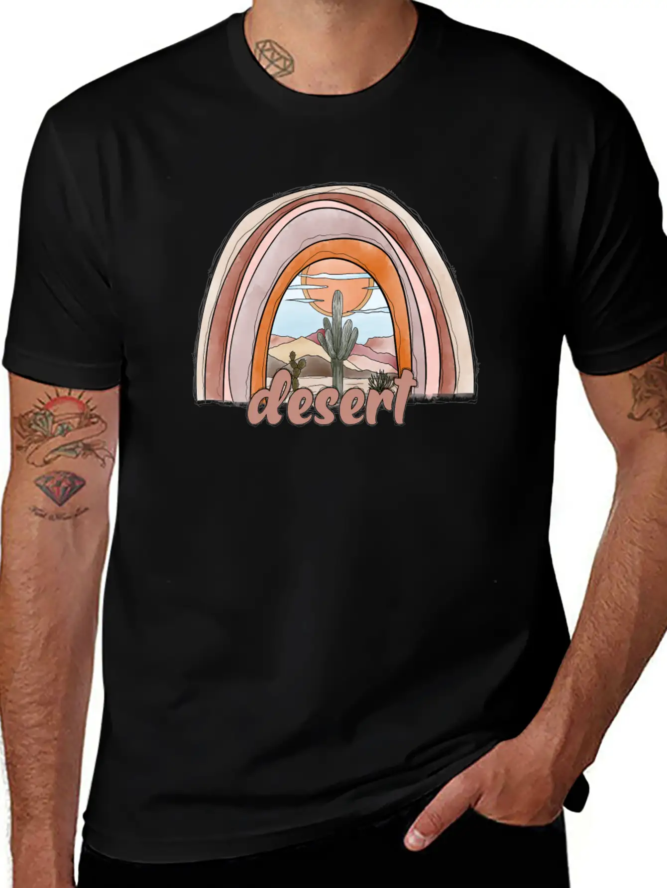 Desert Rainbow Timeless Short Sleeve Tee – Comfy And Minimalist Design