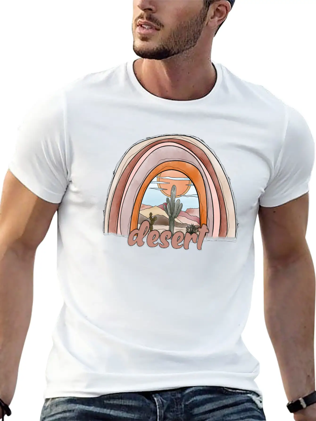 Desert Rainbow Timeless Short Sleeve Tee – Comfy And Minimalist Design