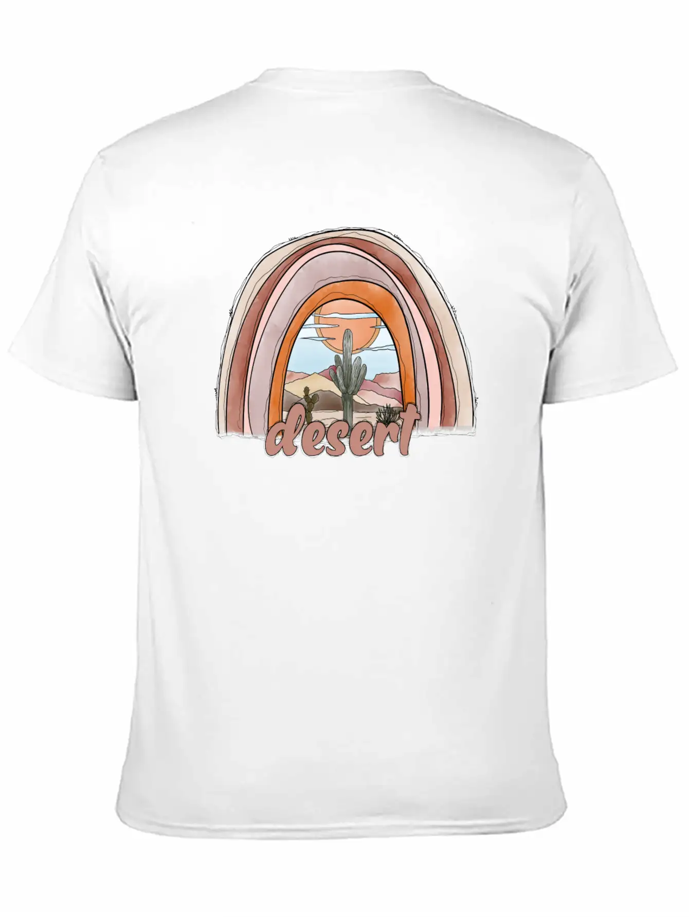 Desert Rainbow Timeless Short Sleeve Tee – Comfy And Minimalist Design