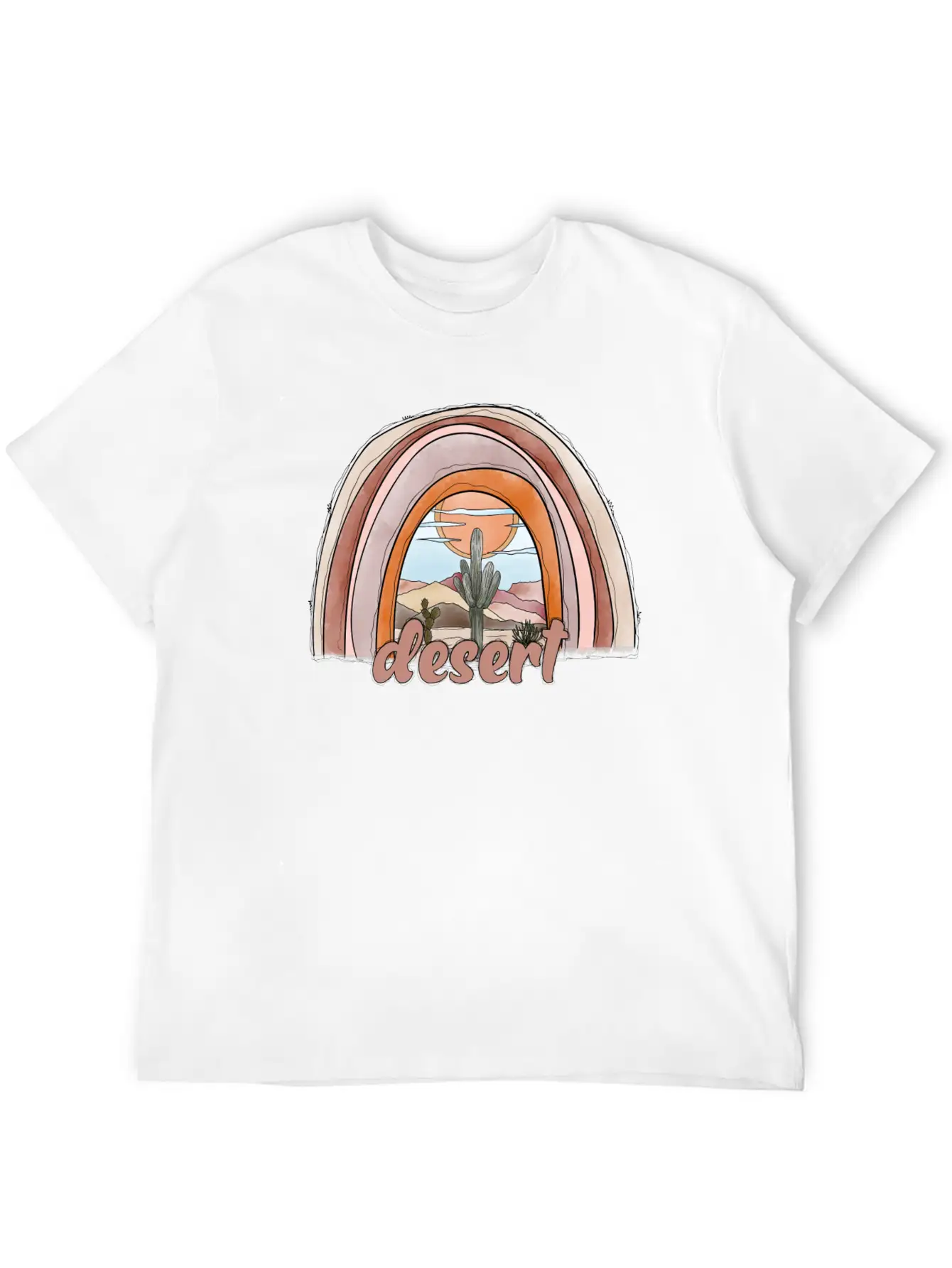 Desert Rainbow Timeless Short Sleeve Tee – Comfy And Minimalist Design