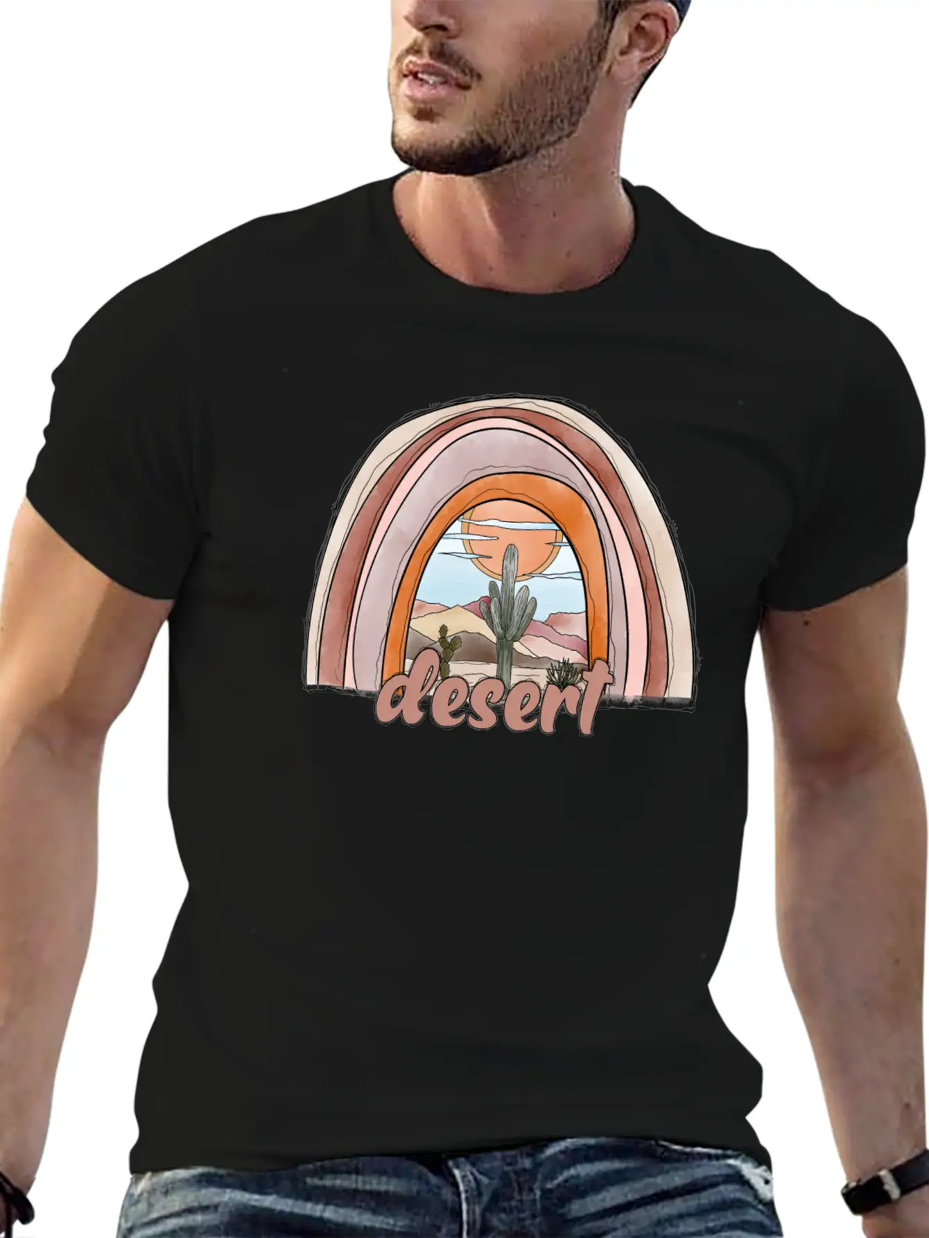 Desert Rainbow Timeless Short Sleeve Tee – Comfy And Minimalist Design