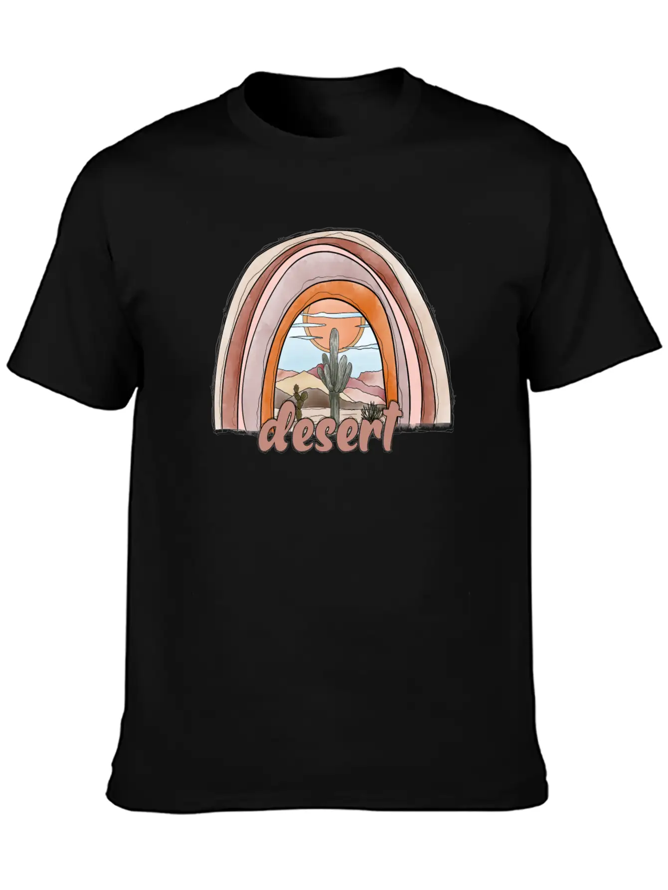 Desert Rainbow Timeless Short Sleeve Tee – Comfy And Minimalist Design