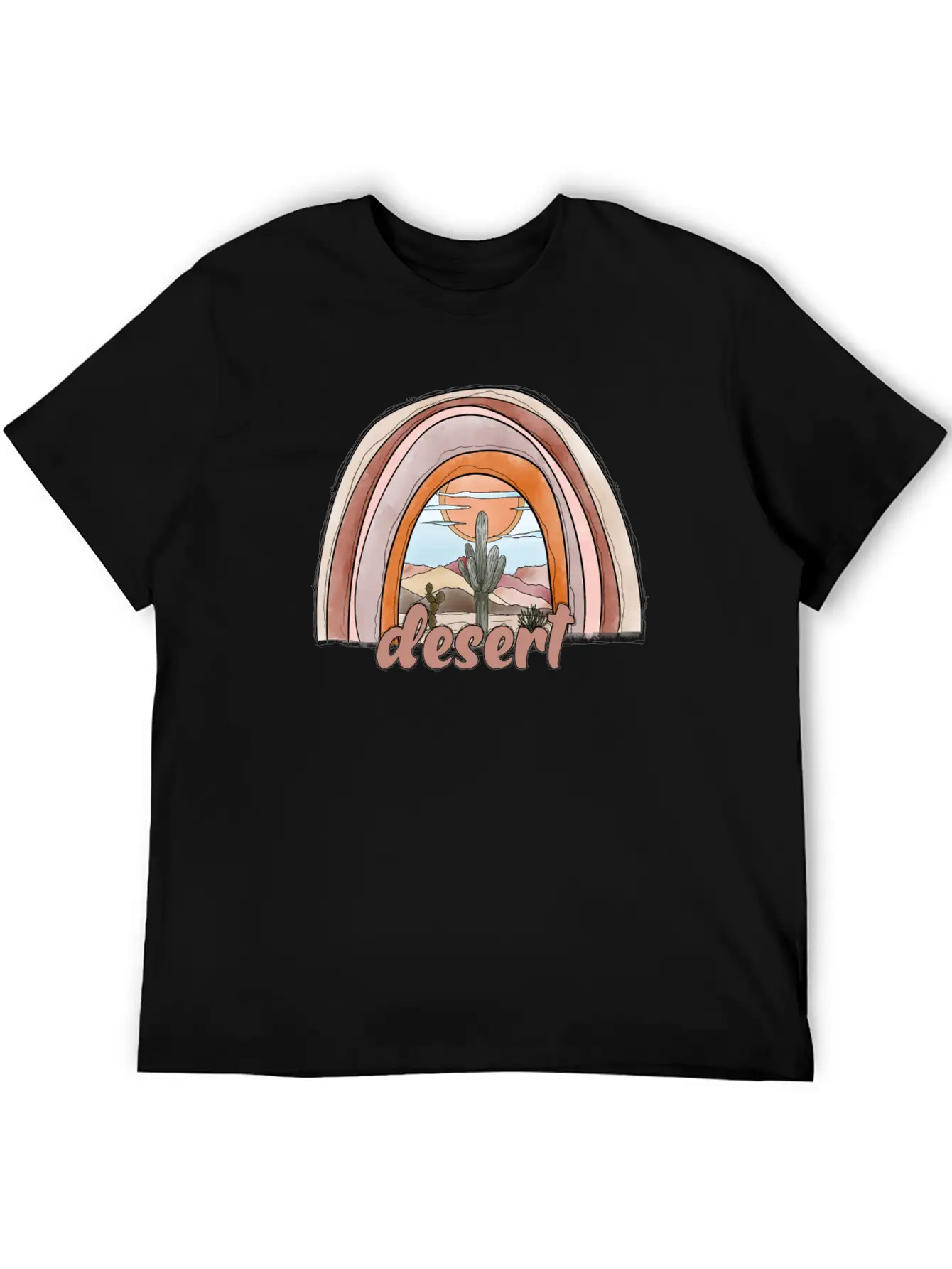 Desert Rainbow Timeless Short Sleeve Tee – Comfy And Minimalist Design