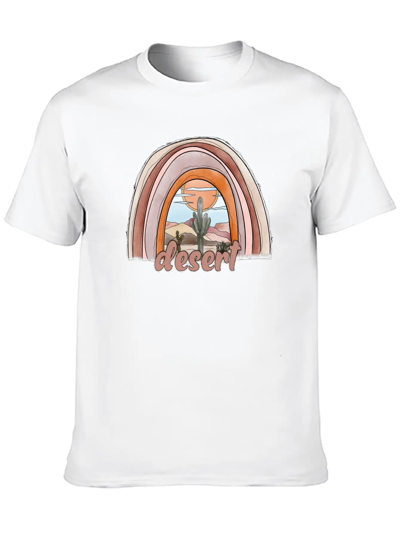 Desert Rainbow Timeless Short Sleeve Tee – Comfy And Minimalist Design