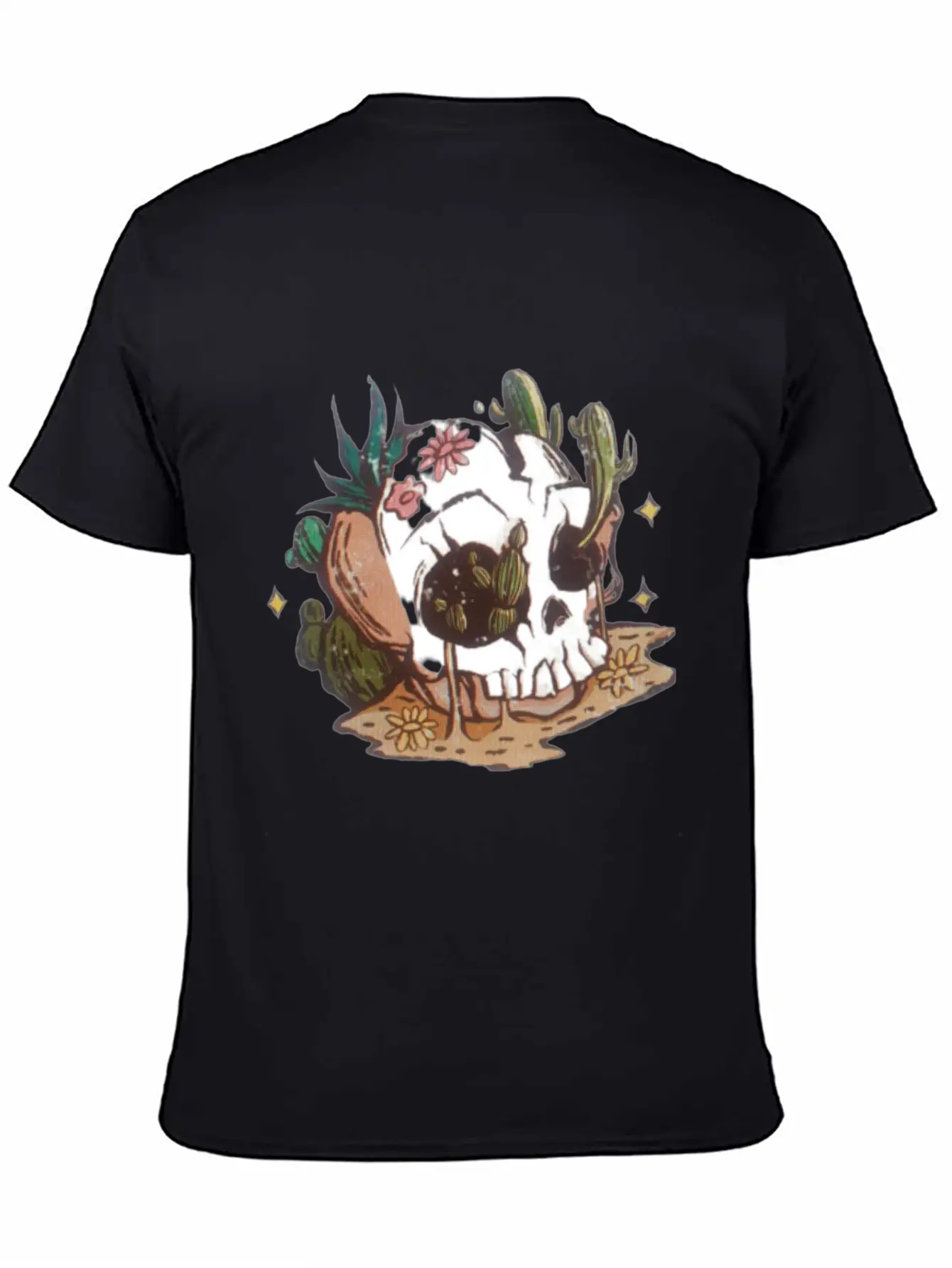 Desert Skull Unisex Short Sleeve Soft Cotton T-Shirt – Casual Everyday Wear