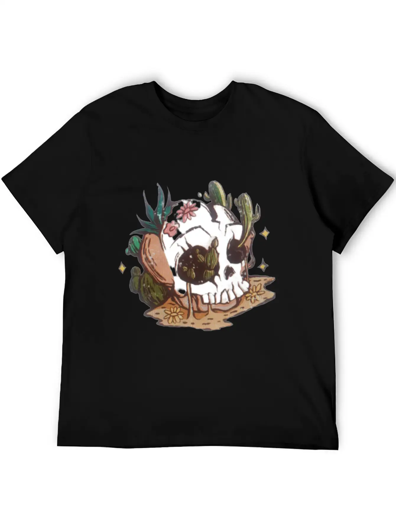Desert Skull Unisex Short Sleeve Soft Cotton T-Shirt – Casual Everyday Wear