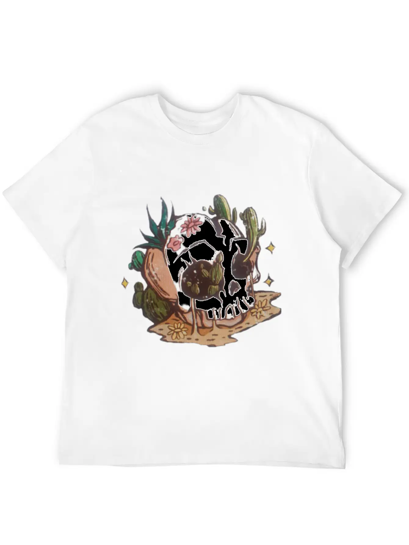 Desert Skull Unisex Short Sleeve Soft Cotton T-Shirt – Casual Everyday Wear